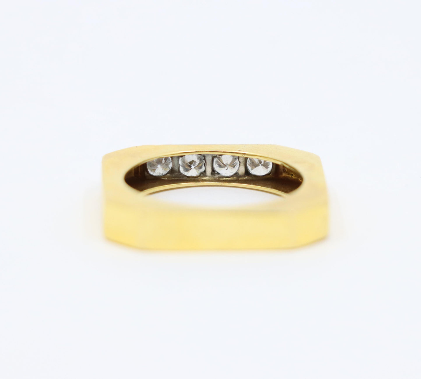 David Webb 18K Gold Diamonds Square Ring
