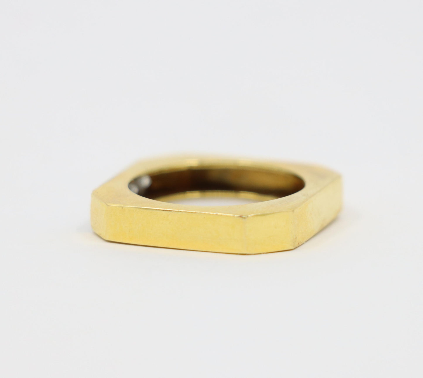 David Webb 18K Gold Diamonds Square Ring