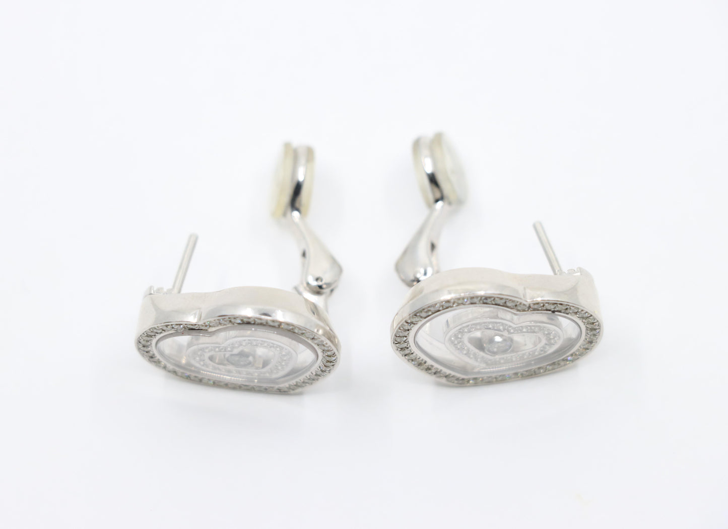 Chopard 18K White Gold Happy Spirit Heart Earrings