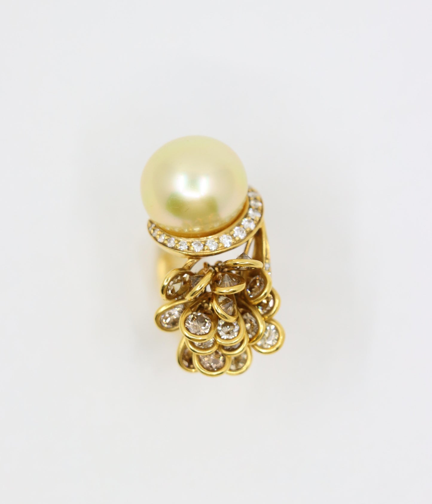 Utopia 18K Gold Diamond Pearl Cocktail Ring