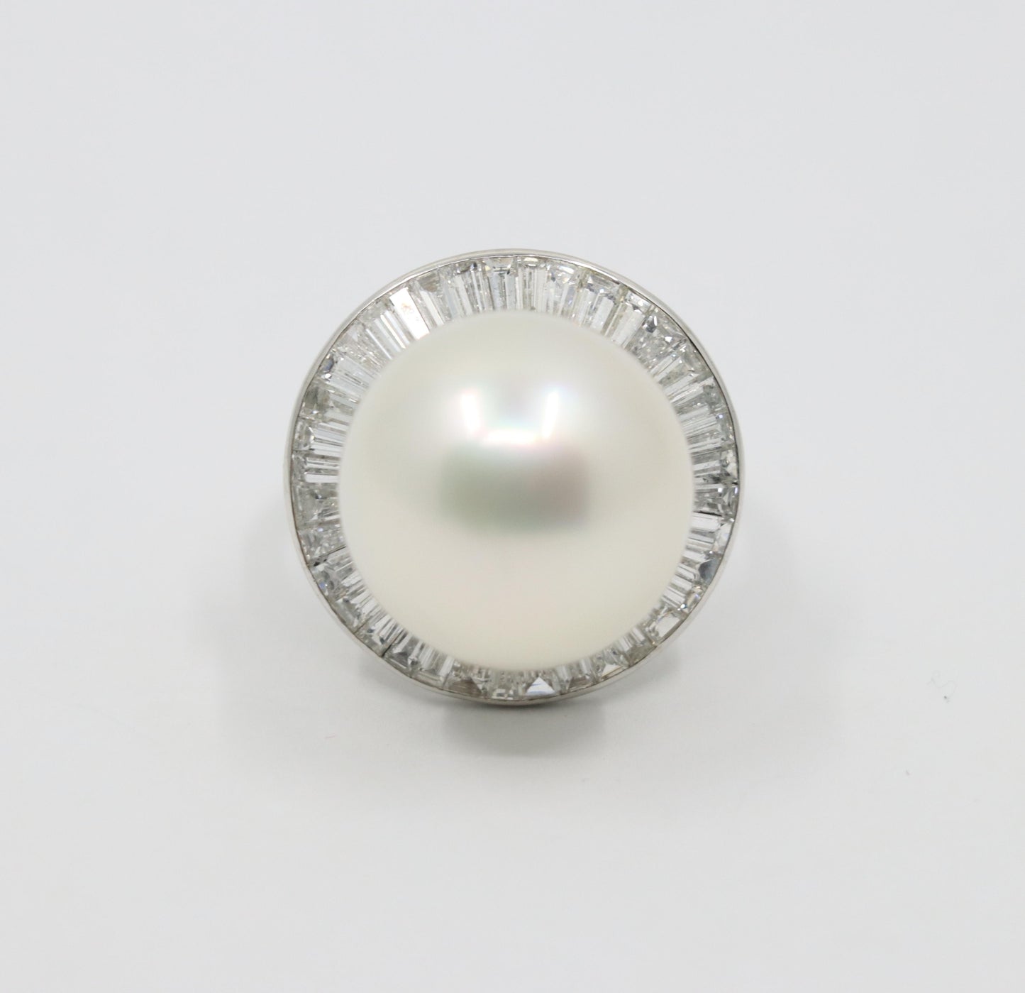 Large Pearl Diamond Cocktail Ring