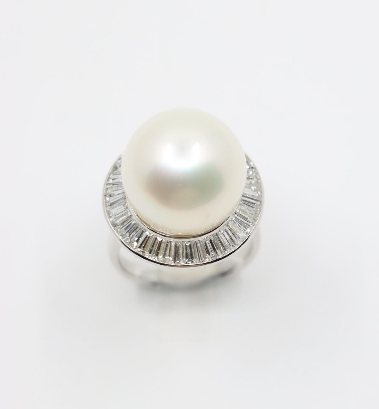 Large Pearl Diamond Cocktail Ring