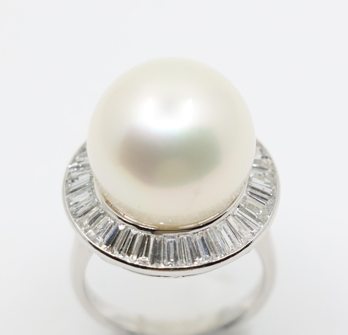 Large Pearl Diamond Cocktail Ring