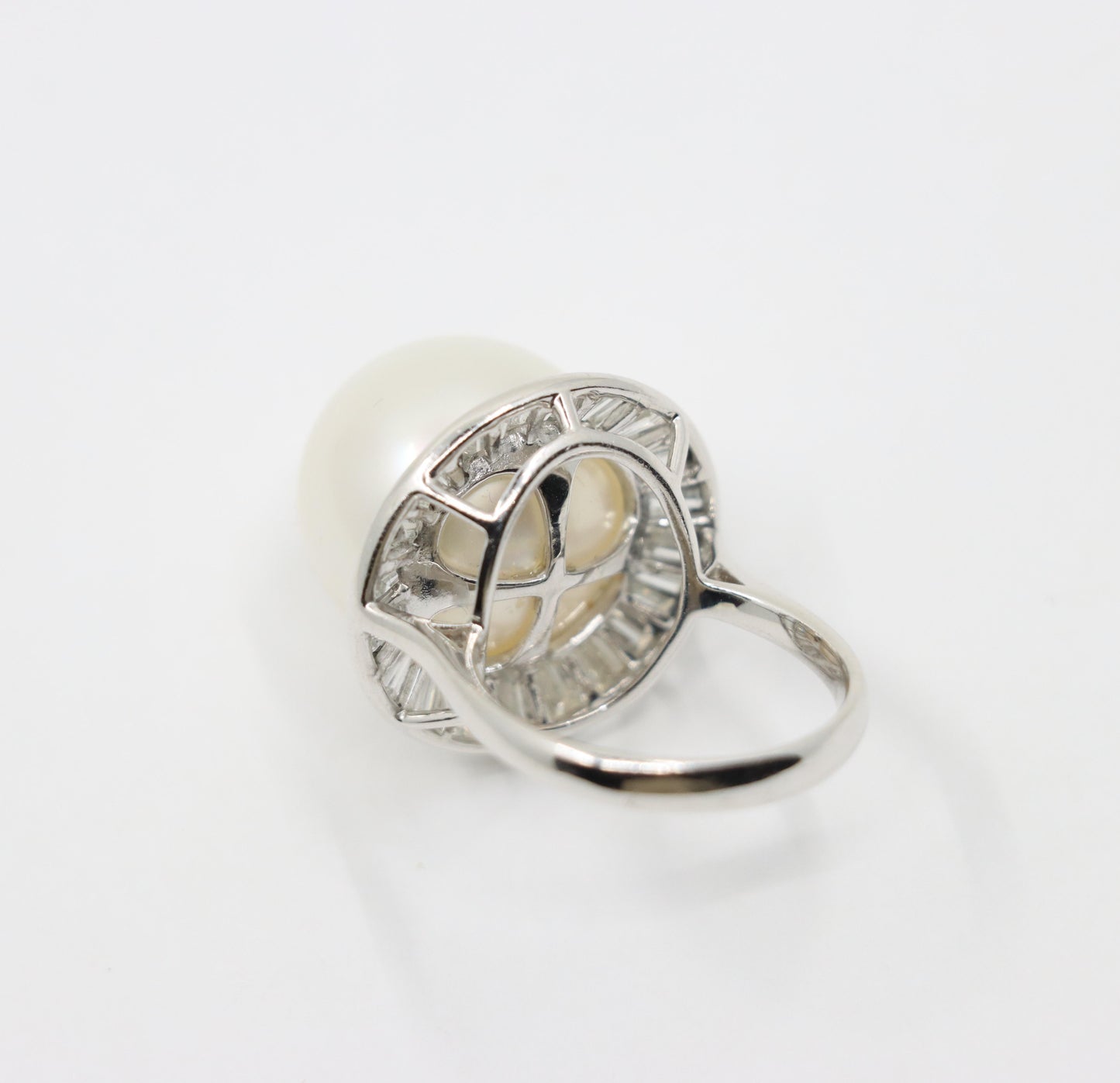 Large Pearl Diamond Cocktail Ring