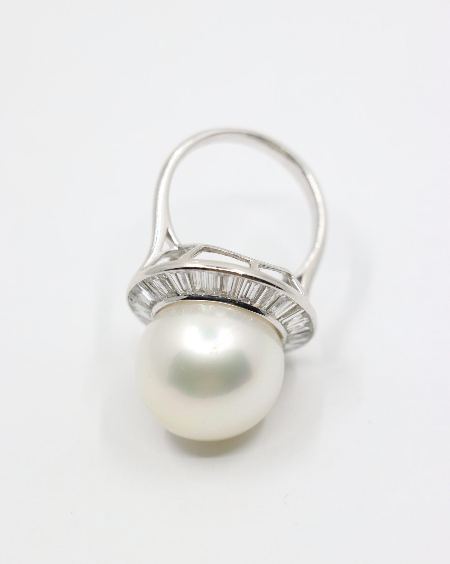 Large Pearl Diamond Cocktail Ring