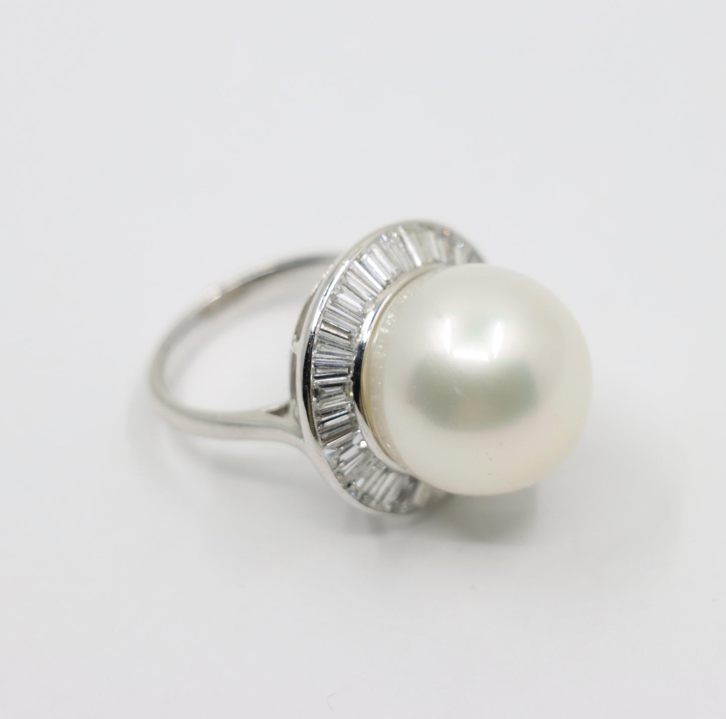 Large Pearl Diamond Cocktail Ring