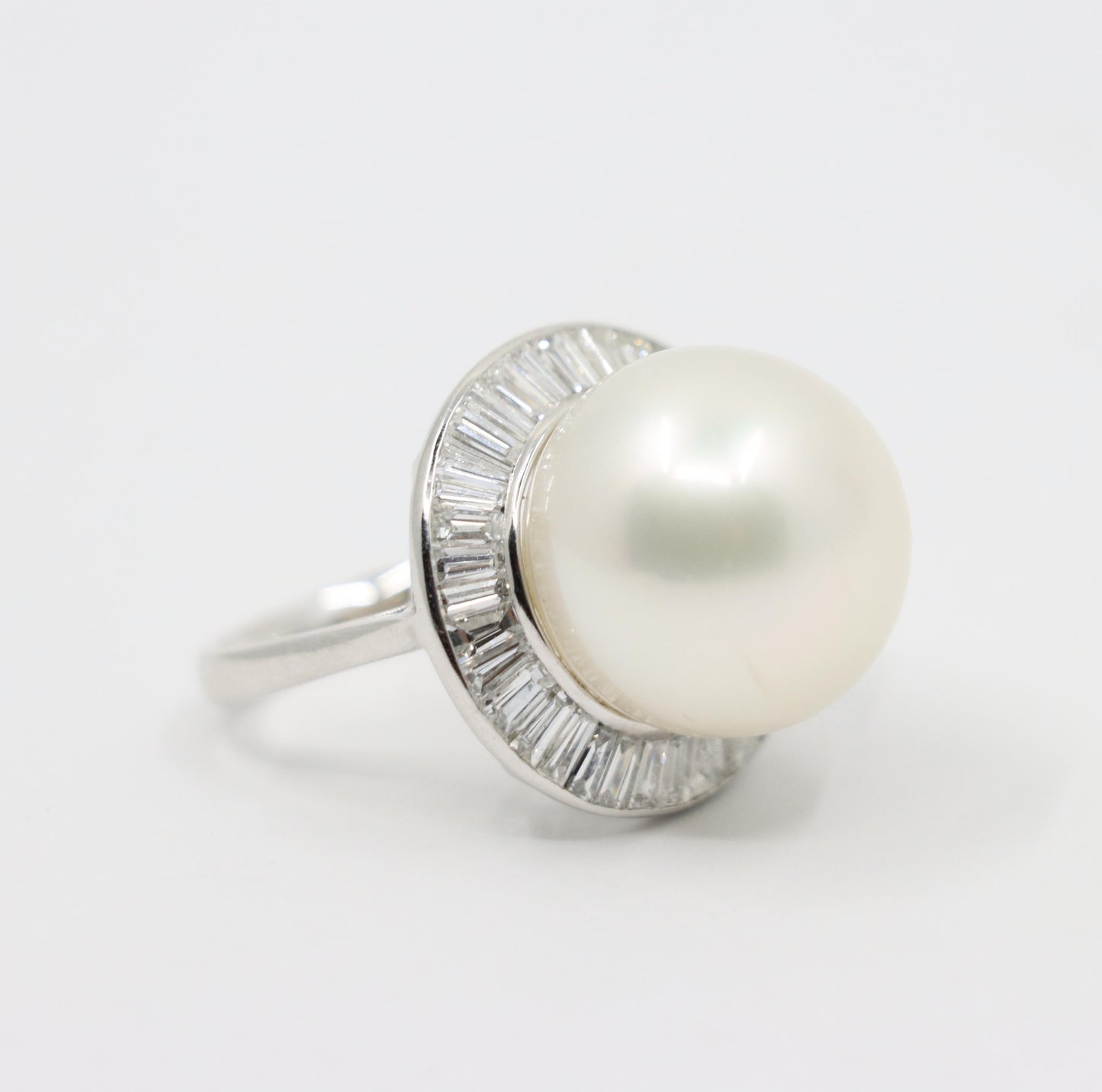 Large Pearl Diamond Cocktail Ring