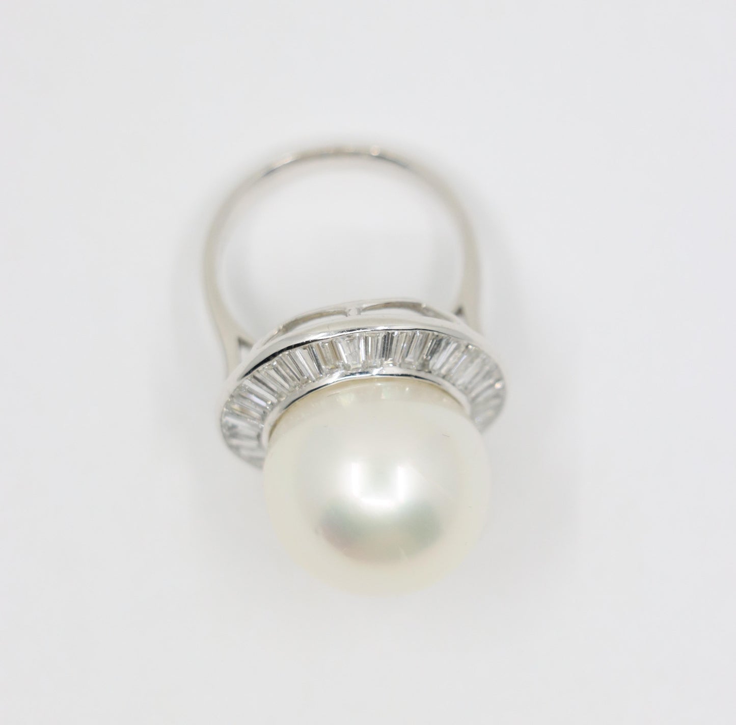 Large Pearl Diamond Cocktail Ring