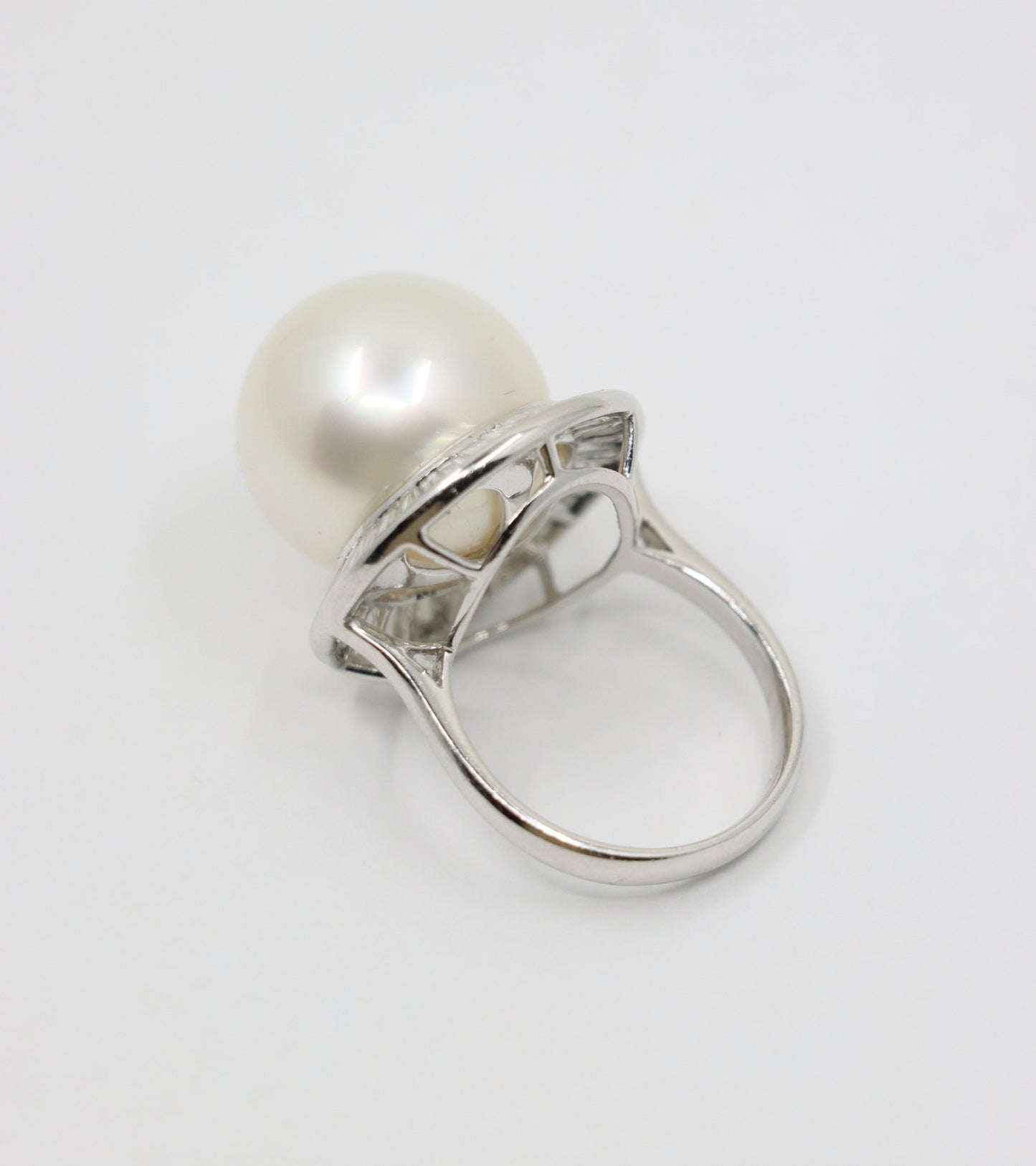 Large Pearl Diamond Cocktail Ring