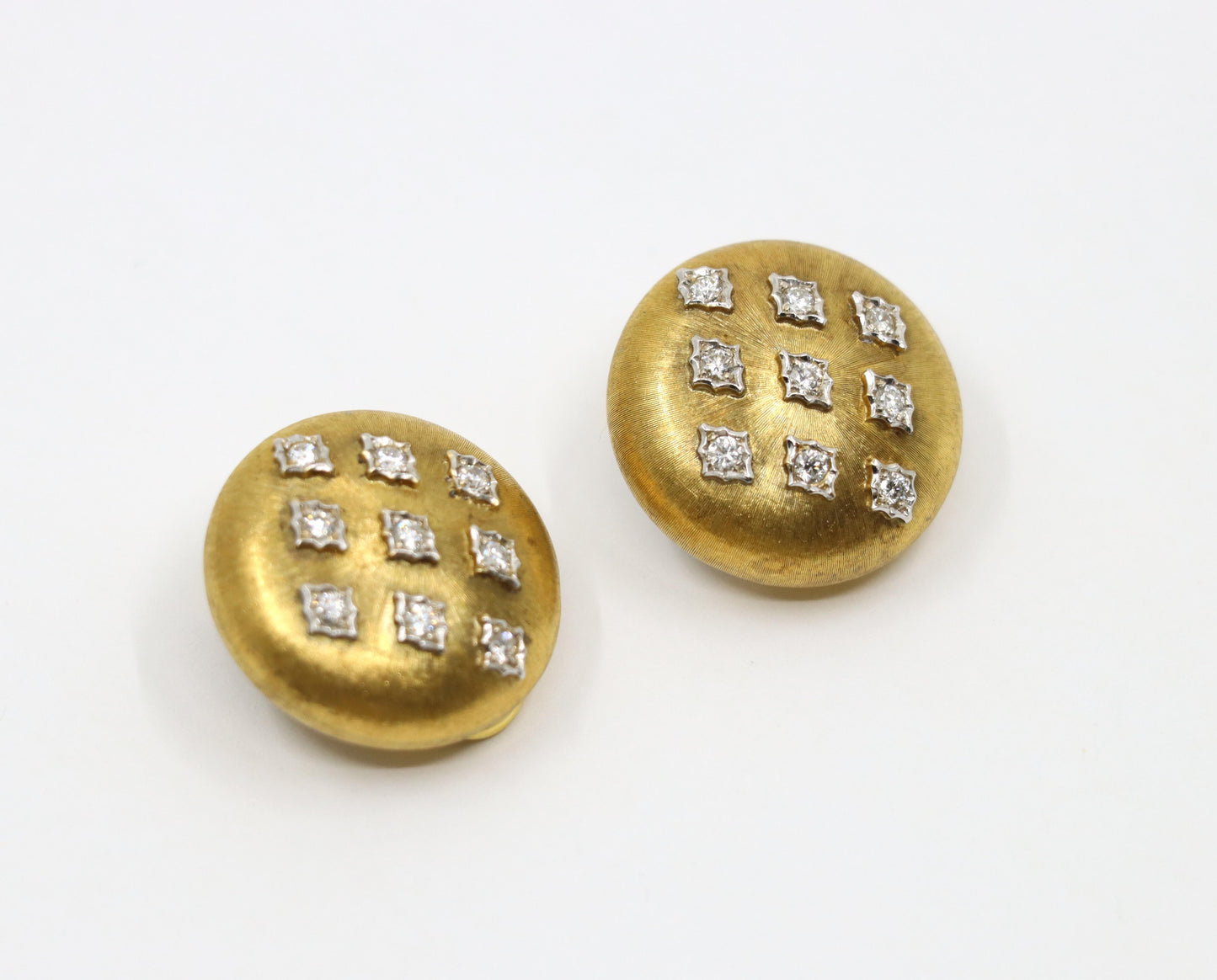 Mario Buccellati Geminato 18K Gold Diamond Earrings