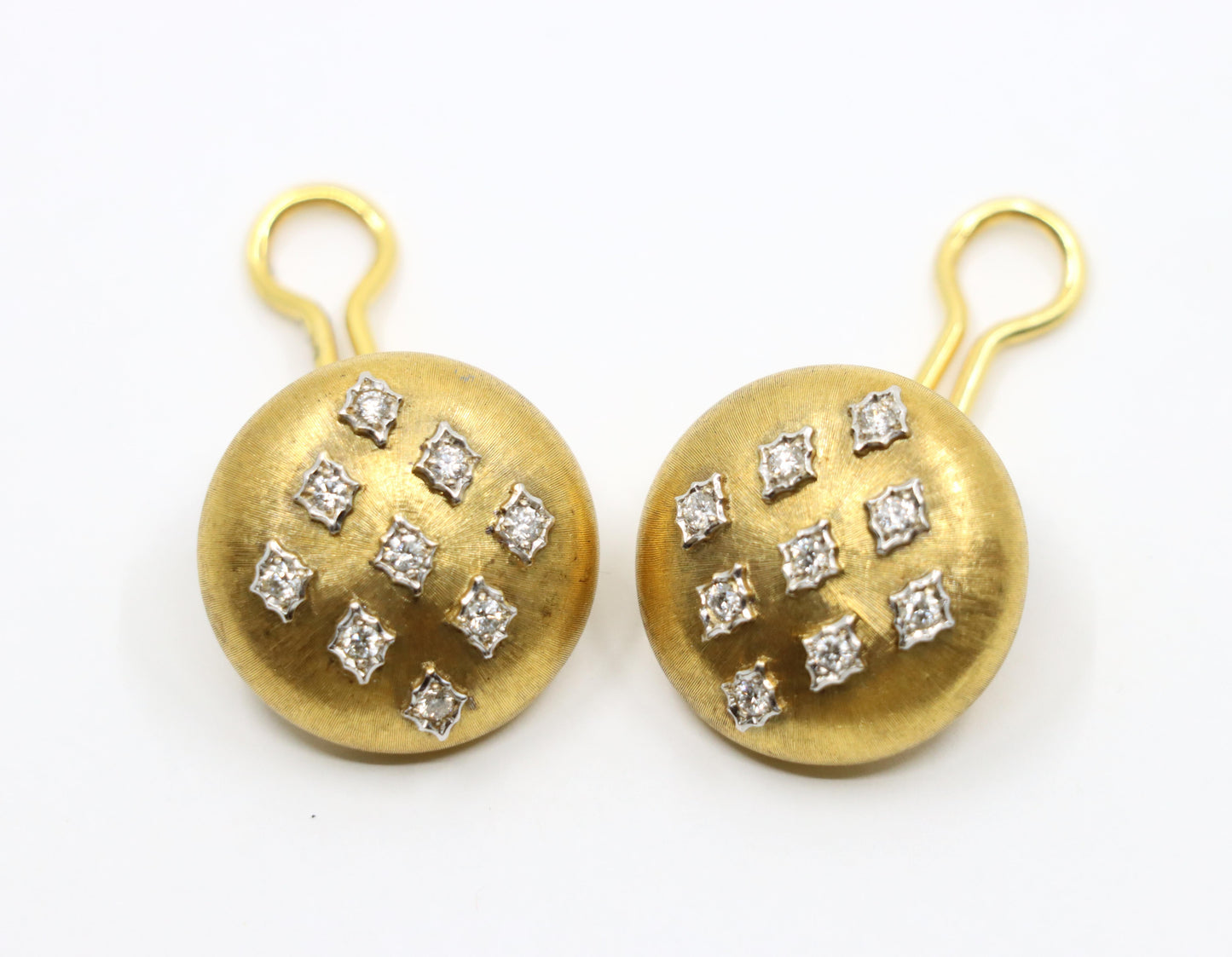 Mario Buccellati Geminato 18K Gold Diamond Earrings