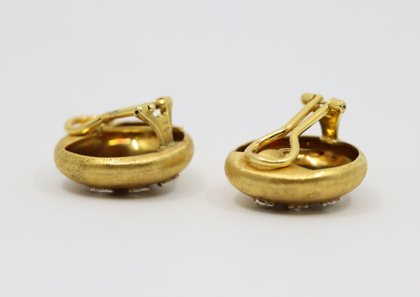Mario Buccellati Geminato 18K Gold Diamond Earrings