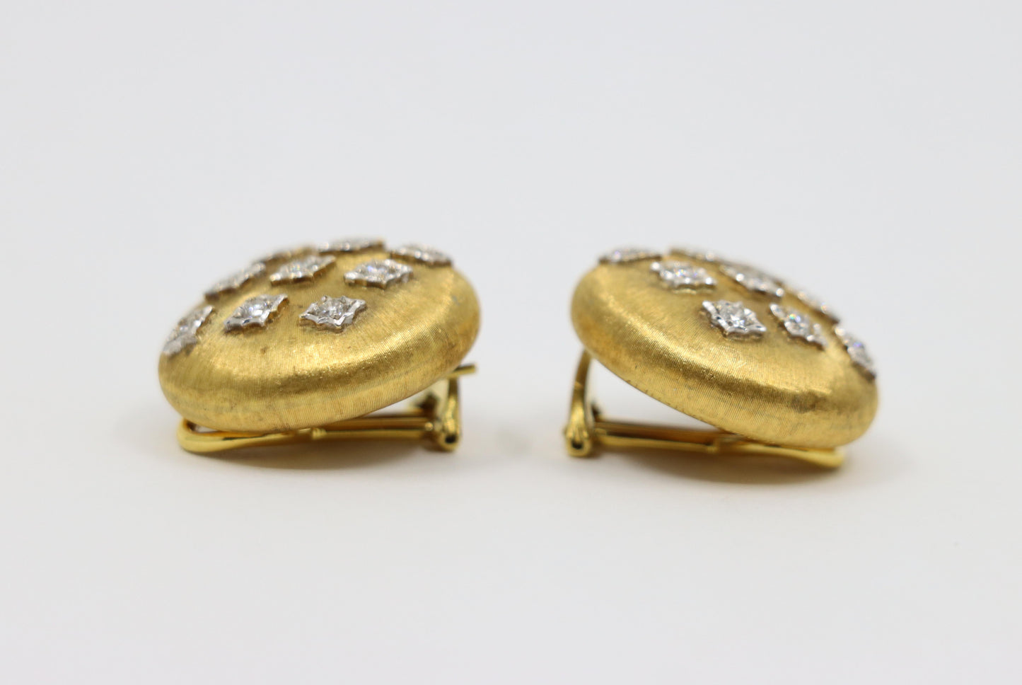 Mario Buccellati Geminato 18K Gold Diamond Earrings
