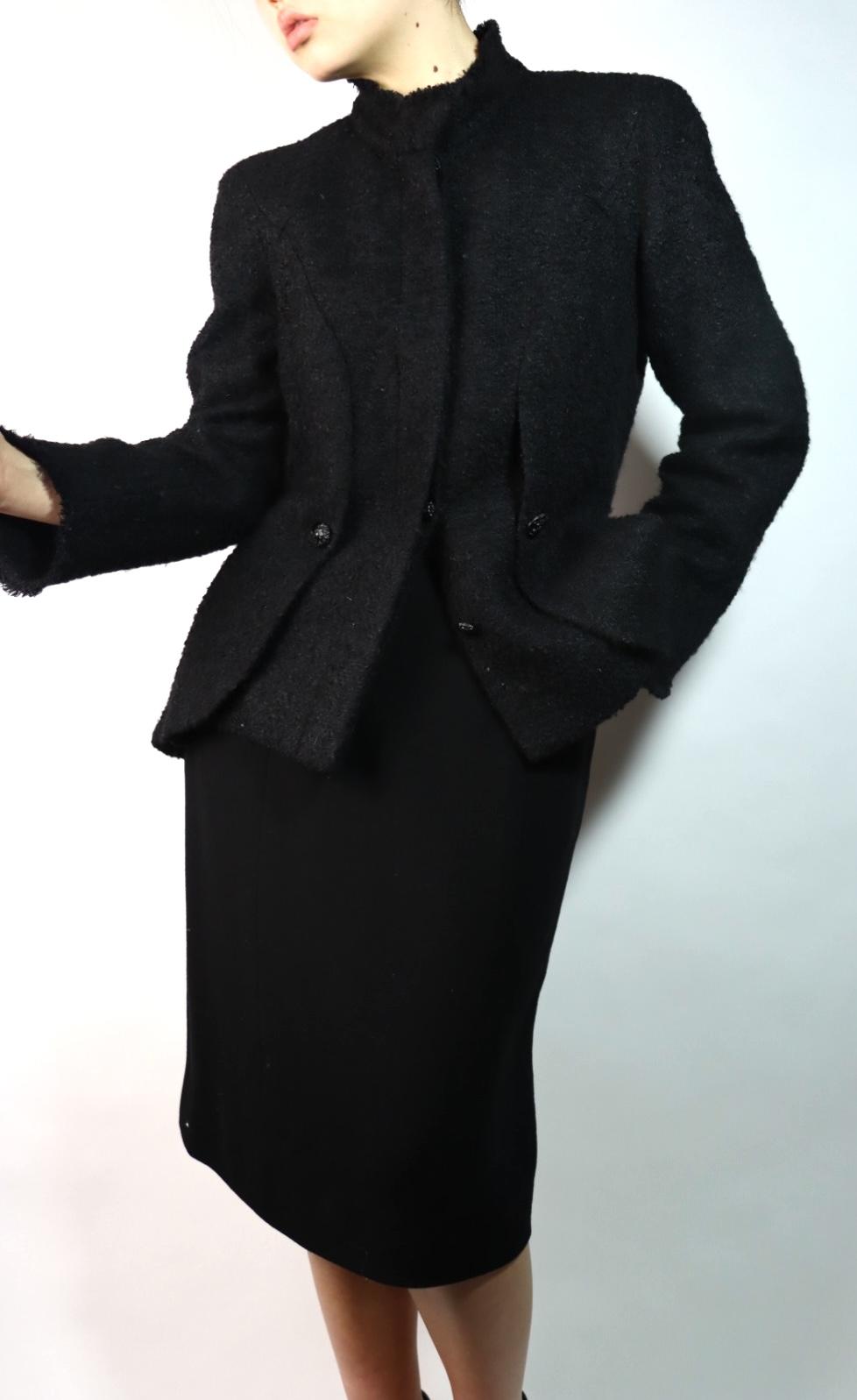 Vintage Chanel Black Tweed Jacket