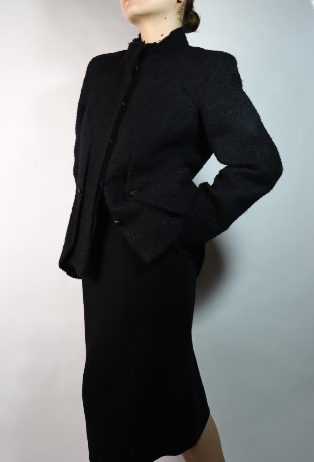 Vintage Chanel Black Tweed Jacket