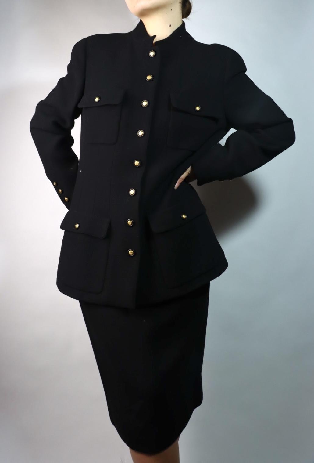 Vintage 1996 Chanel Classic Black Wool Jacket