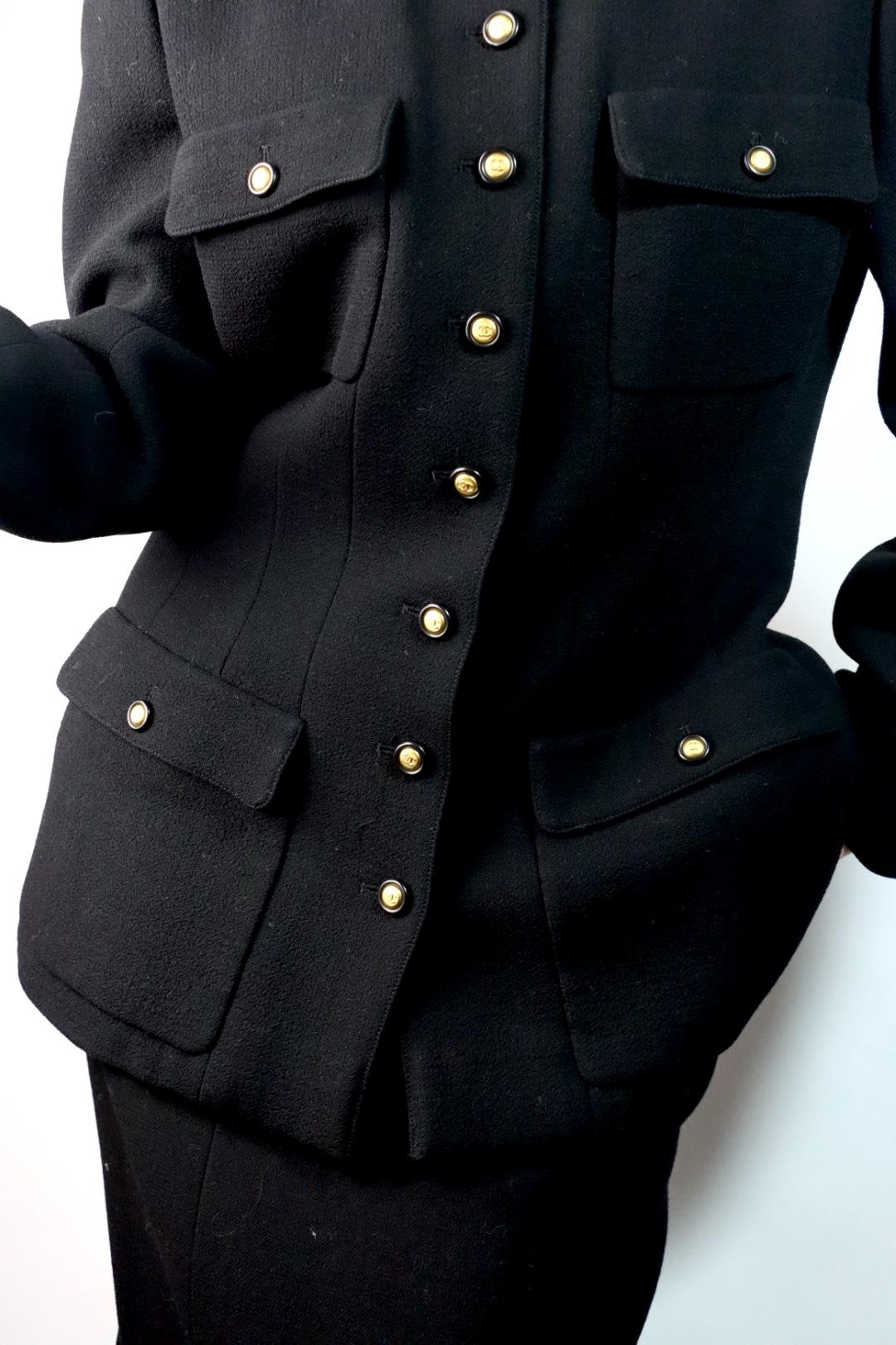 Vintage 1996 Chanel Classic Black Wool Jacket