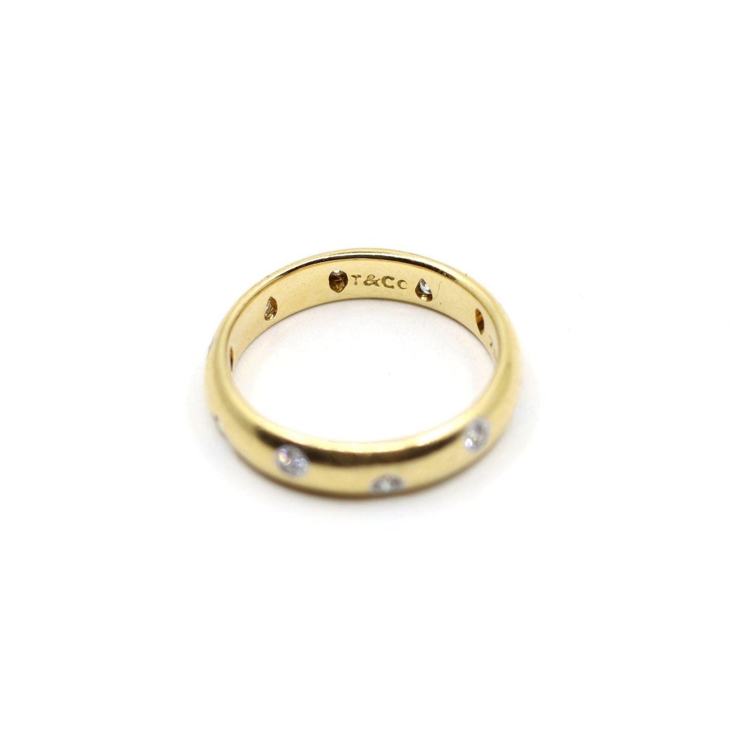 Tiffany & Co Etoile 18K Gold & Platinum Diamond Band Ring