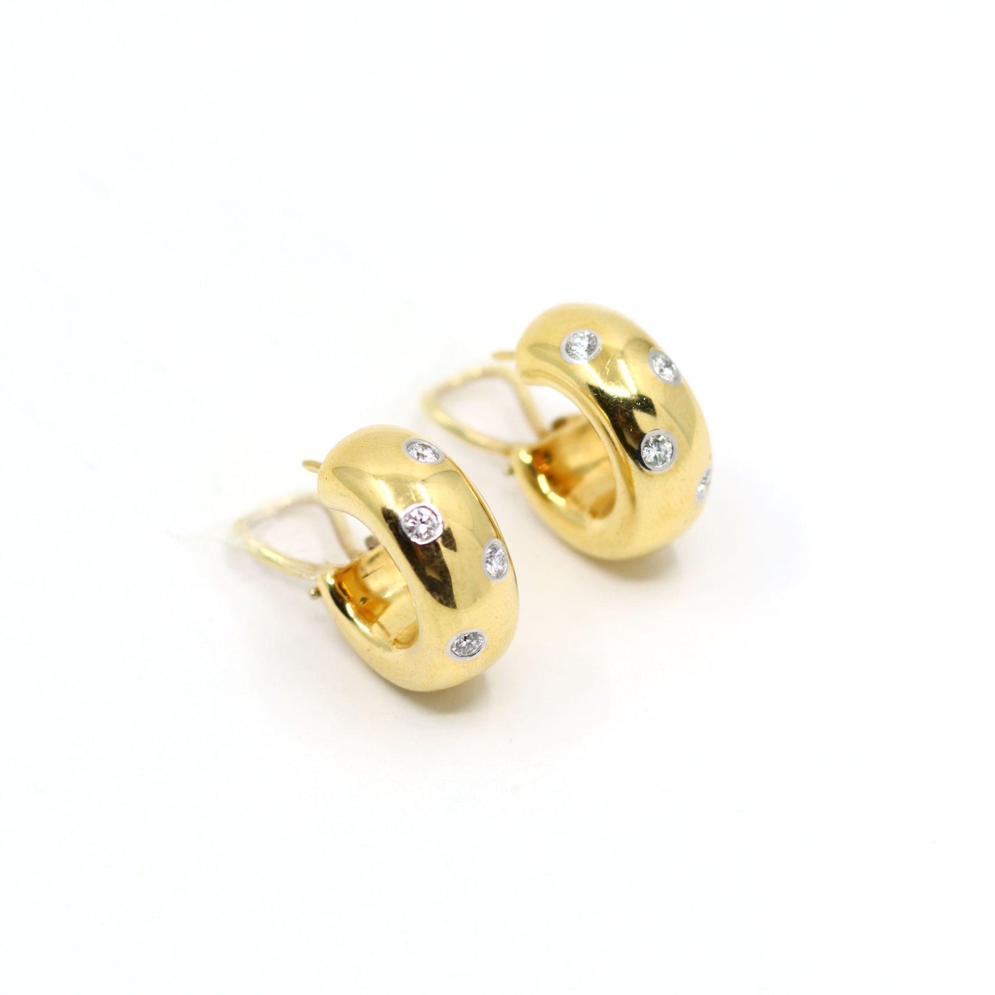 Tiffany & Co Etoile 18K Gold & Platinum Diamond Earrings