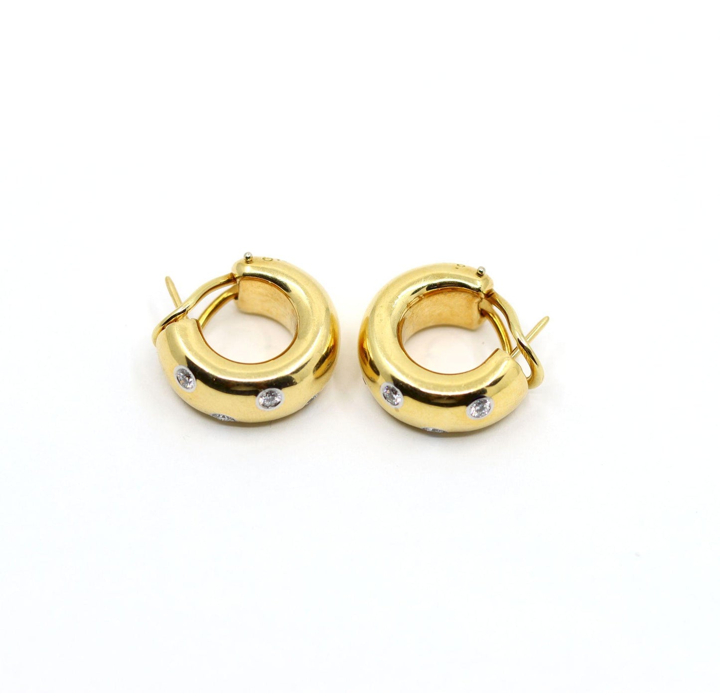 Tiffany & Co Etoile 18K Gold & Platinum Diamond Earrings