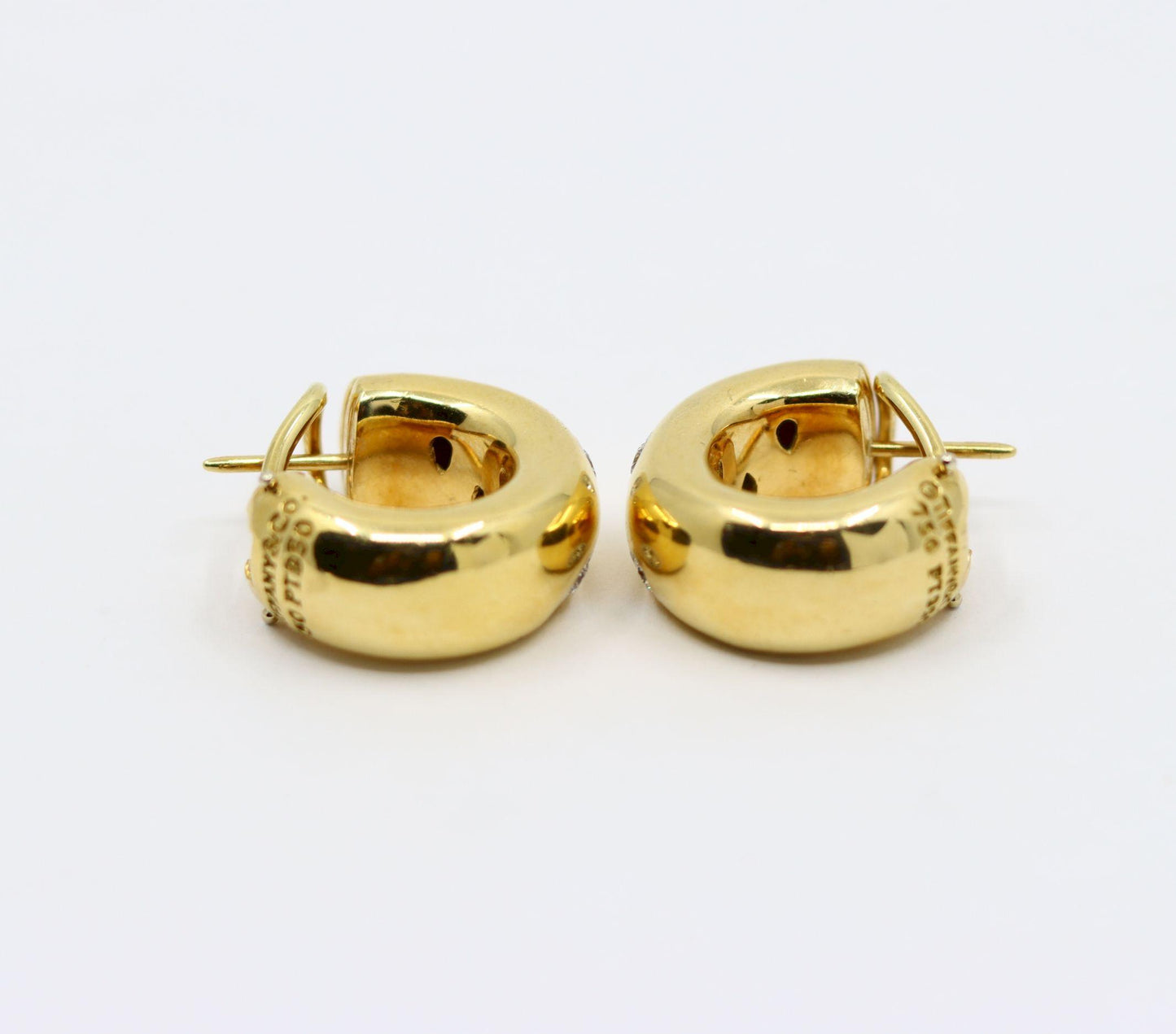 Tiffany & Co Etoile 18K Gold & Platinum Diamond Earrings