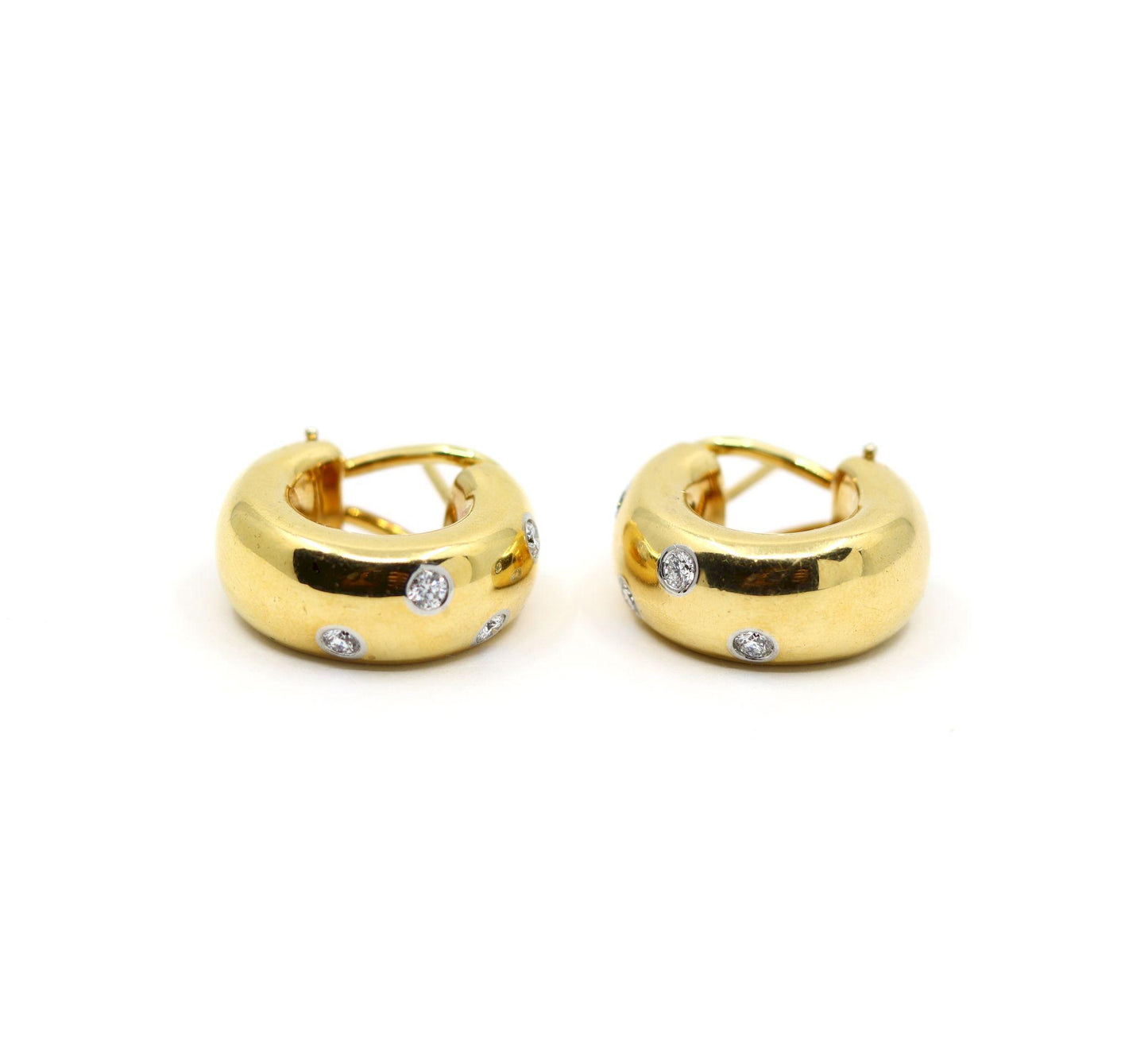 Tiffany & Co Etoile 18K Gold & Platinum Diamond Earrings