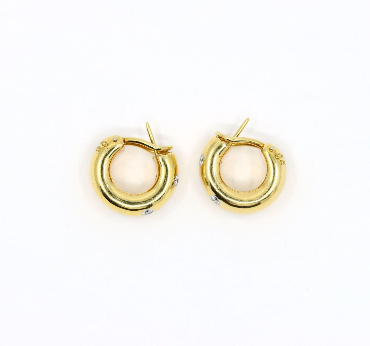 Tiffany & Co Etoile 18K Gold & Platinum Diamond Earrings