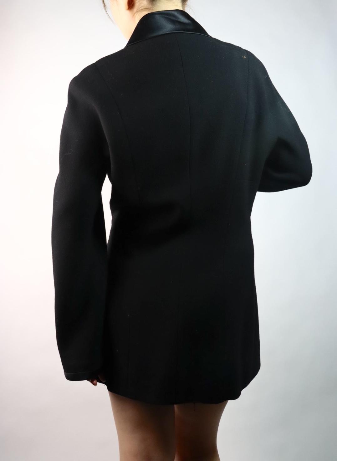 Vintage Chanel Black Camellia Button Dress Suit
