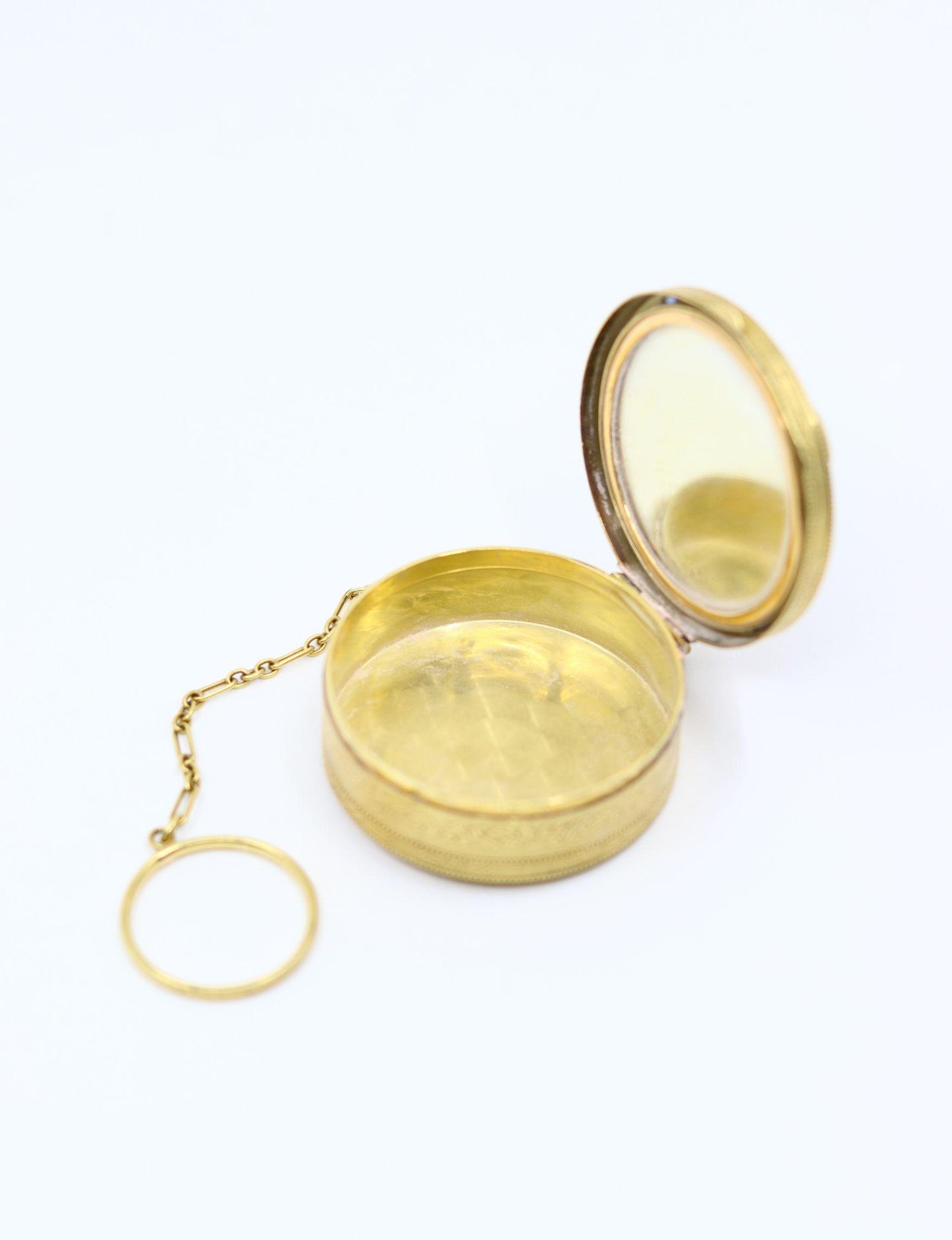 Art Deco Tiffany & Co 14K Gold Sapphire Diamond Pill Box