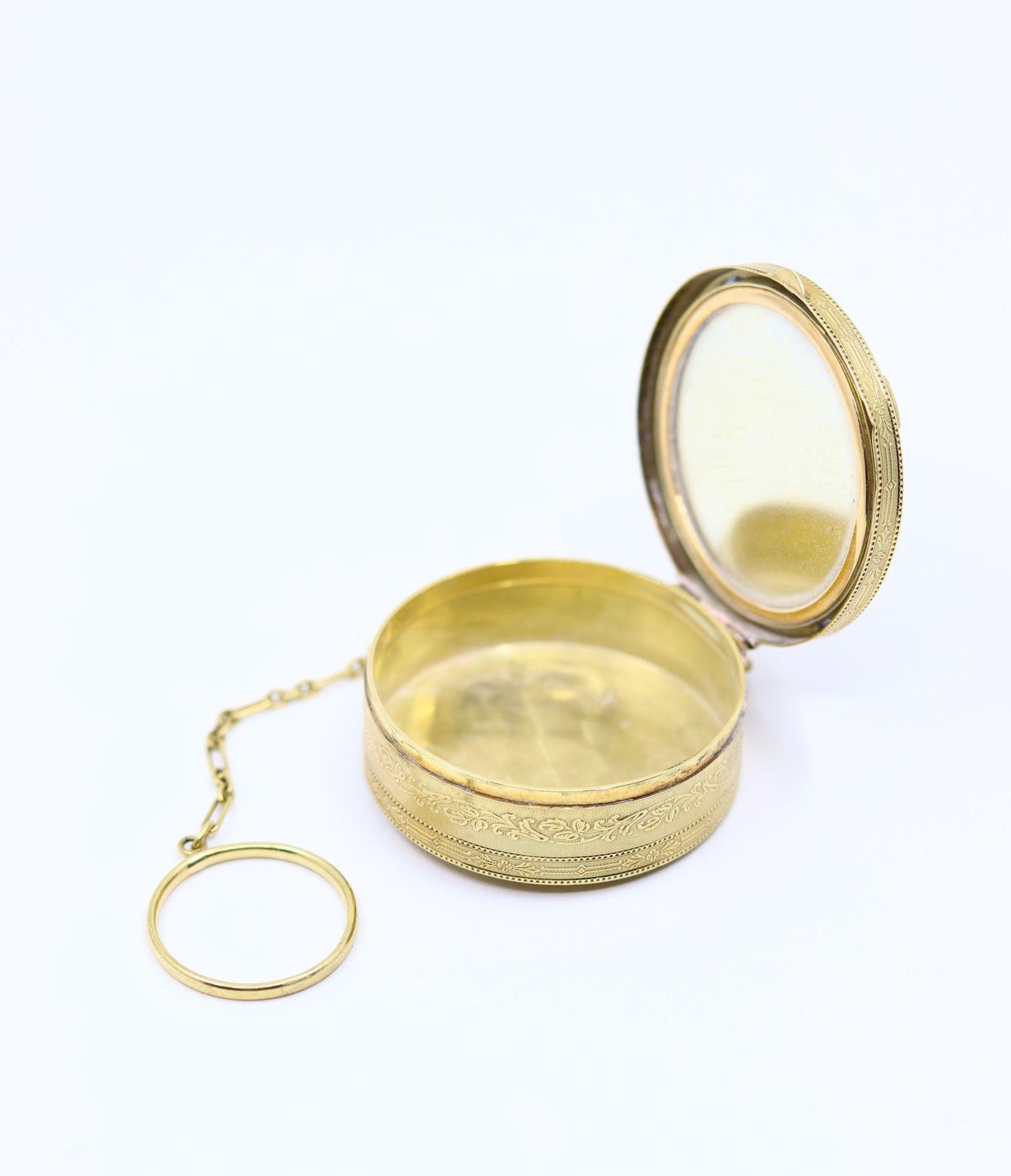 Art Deco Tiffany & Co 14K Gold Sapphire Diamond Pill Box