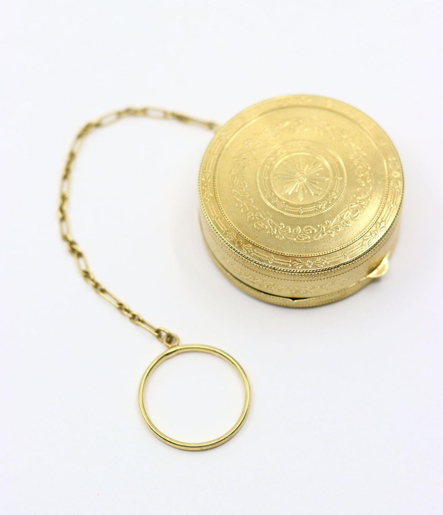 Art Deco Tiffany & Co 14K Gold Sapphire Diamond Pill Box