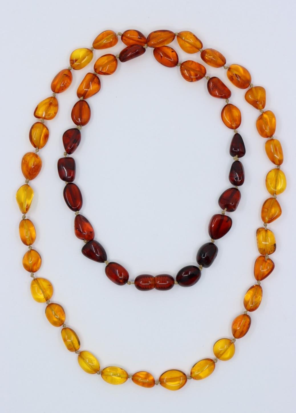 Vintage Gradient Amber Beads Necklace