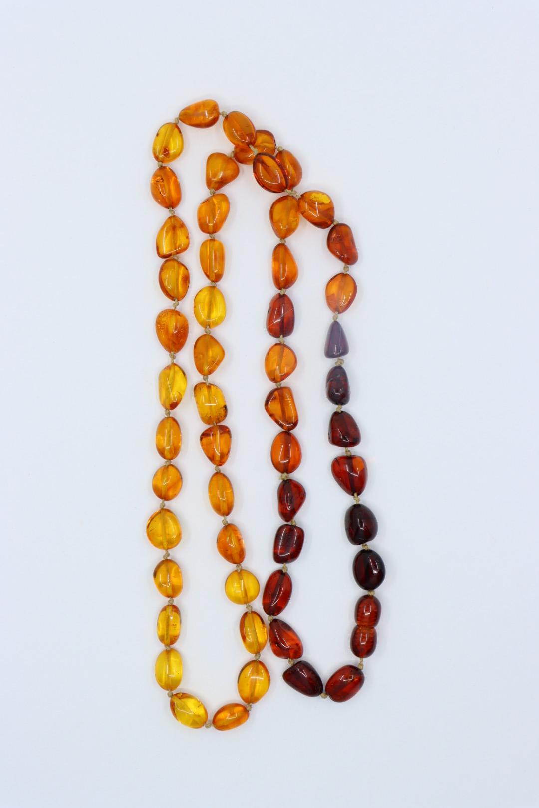 Vintage Gradient Amber Beads Necklace