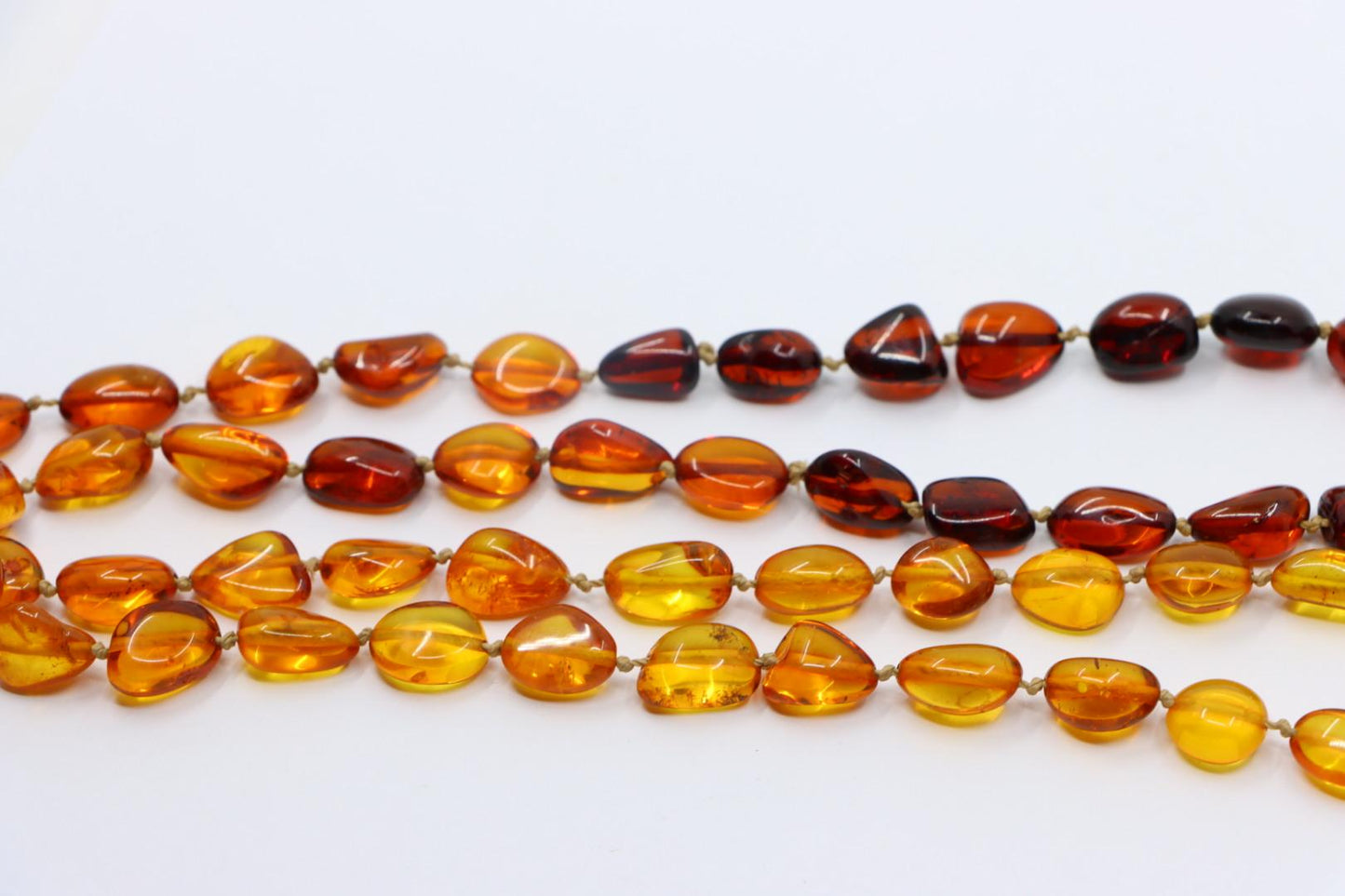 Vintage Gradient Amber Beads Necklace