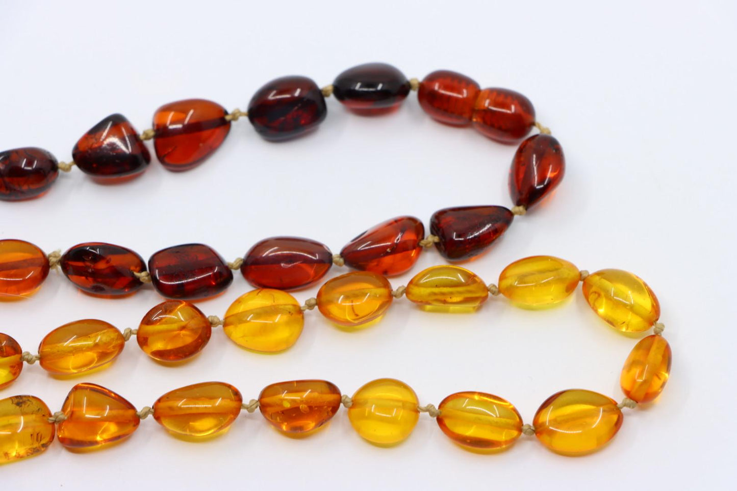 Vintage Gradient Amber Beads Necklace