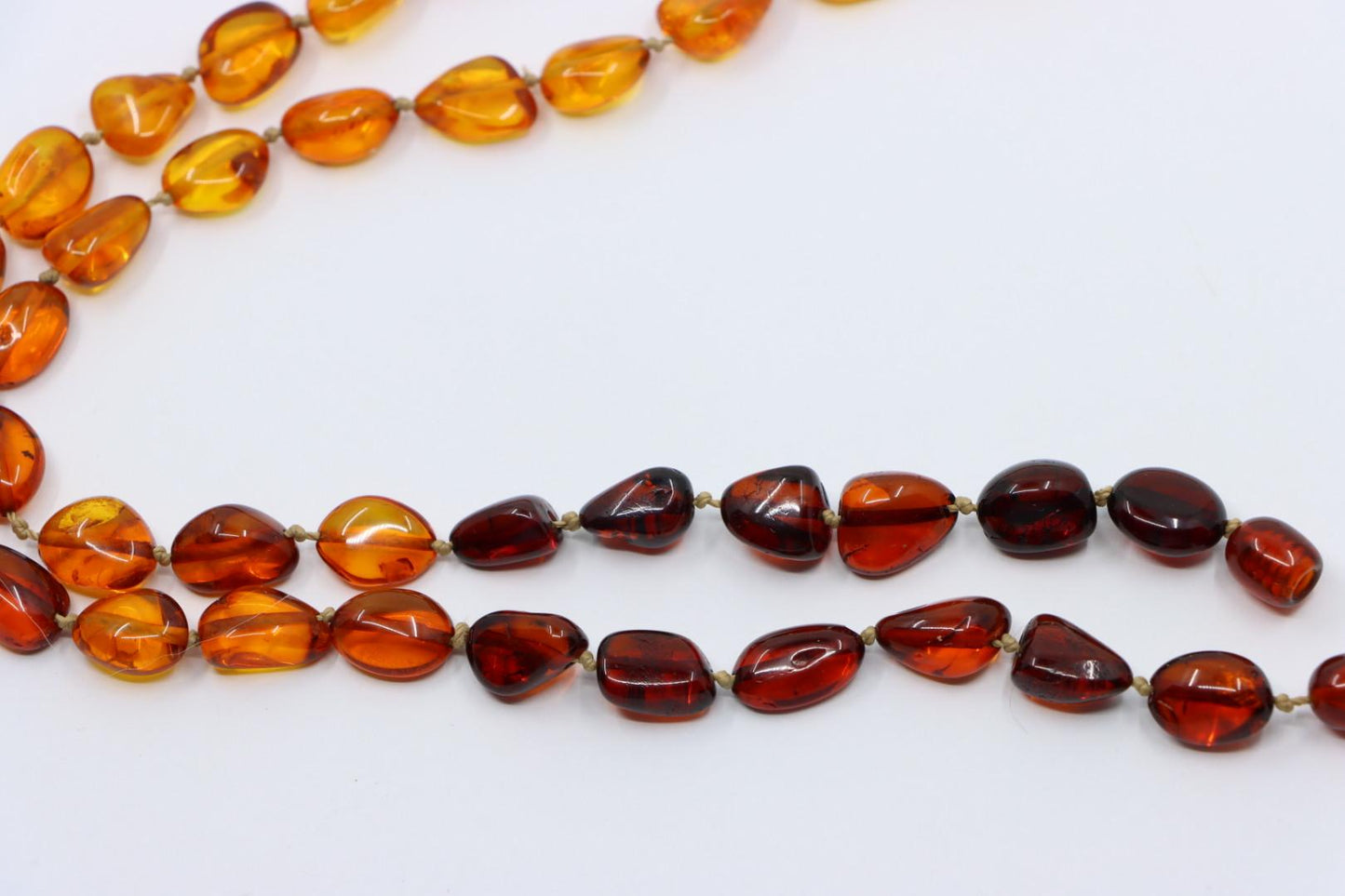Vintage Gradient Amber Beads Necklace