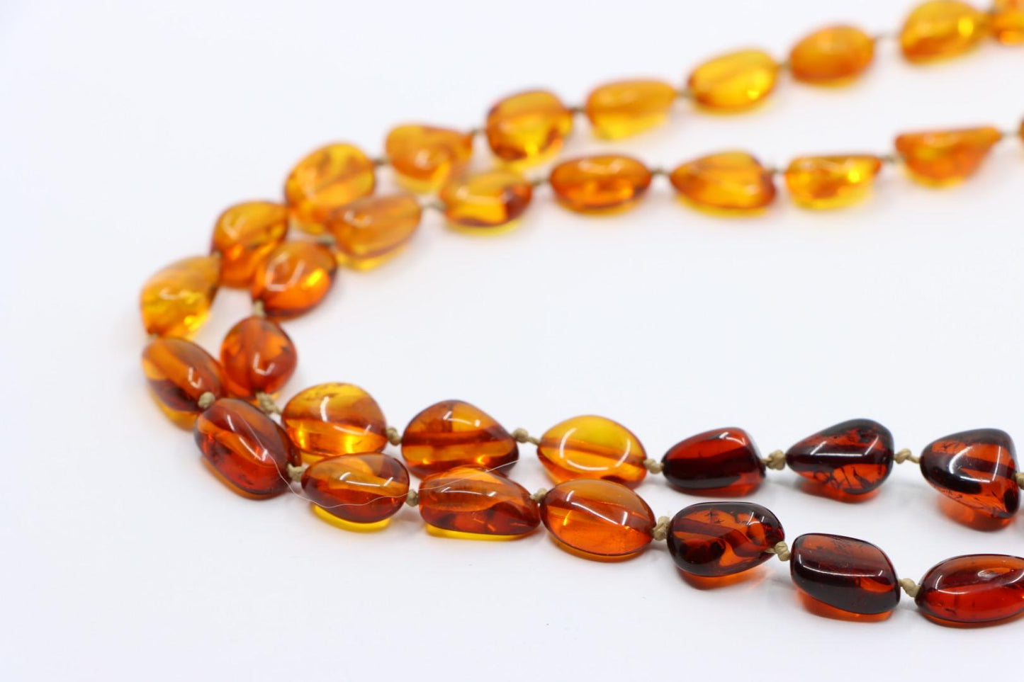 Vintage Gradient Amber Beads Necklace