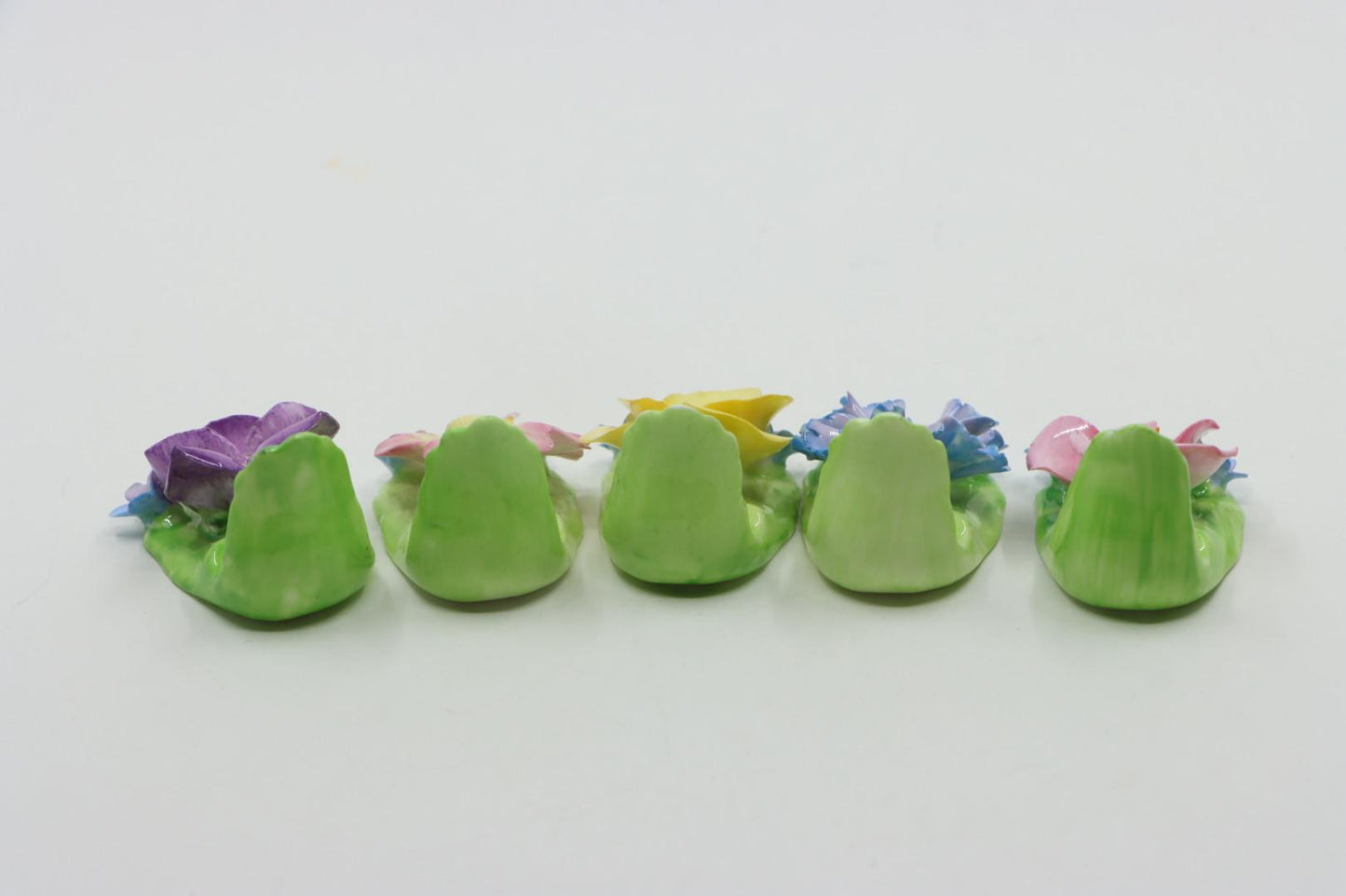 Eleven Coalport Fine English Bone China Flower Porcelain Place Card Holders