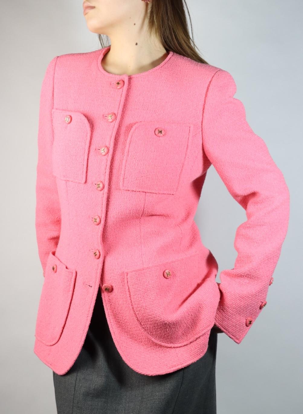 Vintage 1995 Chanel Pink Wool Jacket