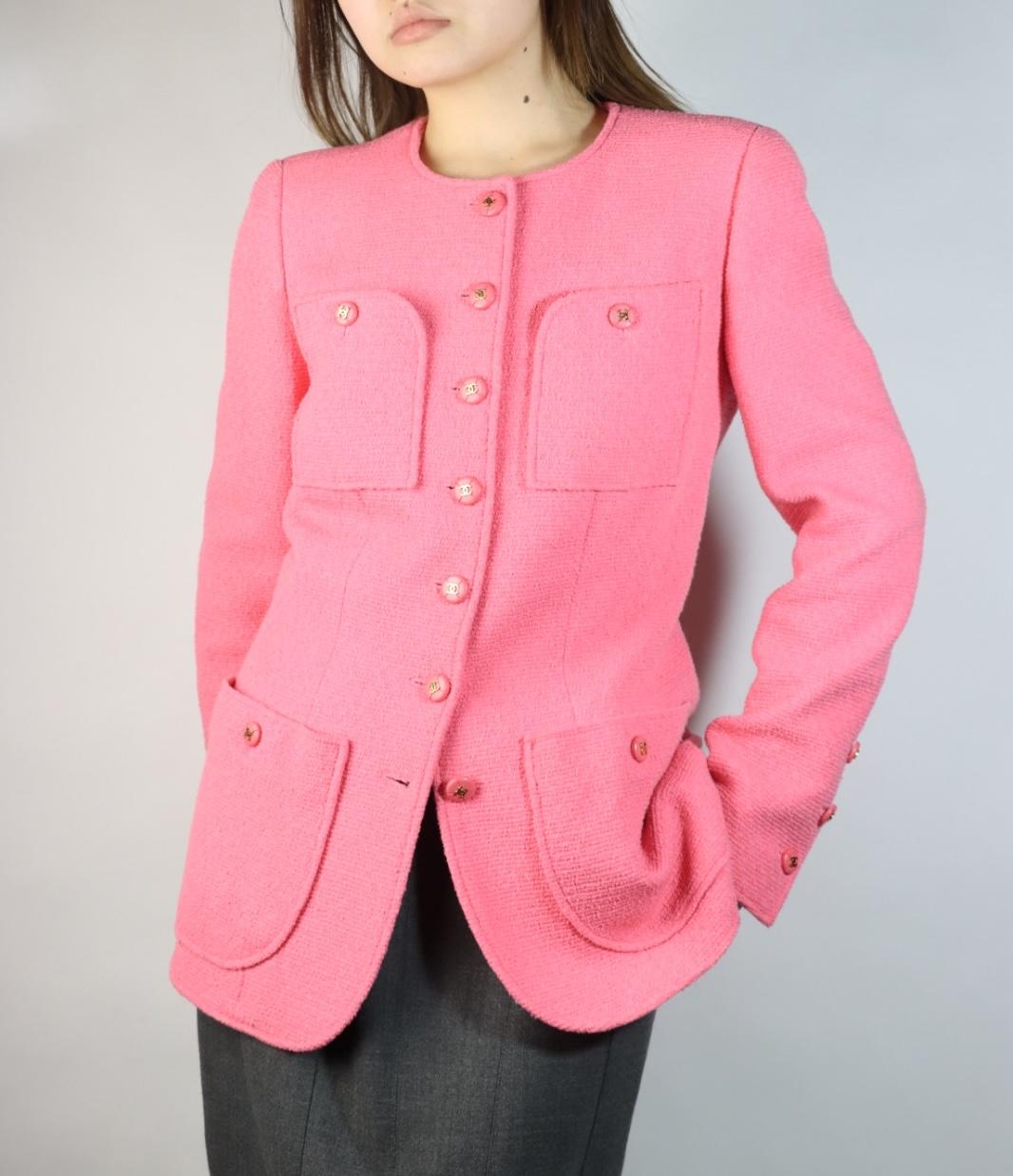 Vintage 1995 Chanel Pink Wool Jacket
