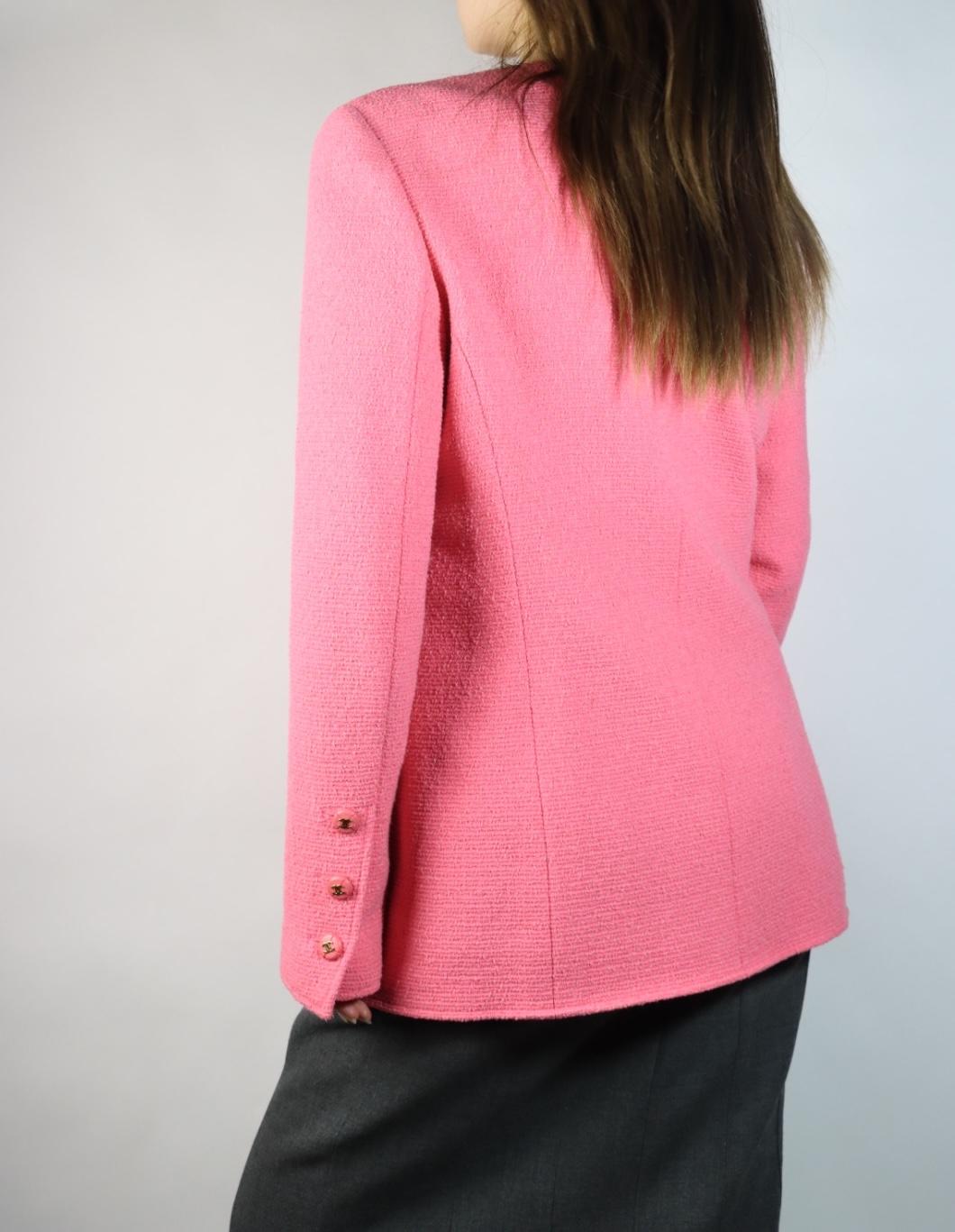 Vintage 1995 Chanel Pink Wool Jacket
