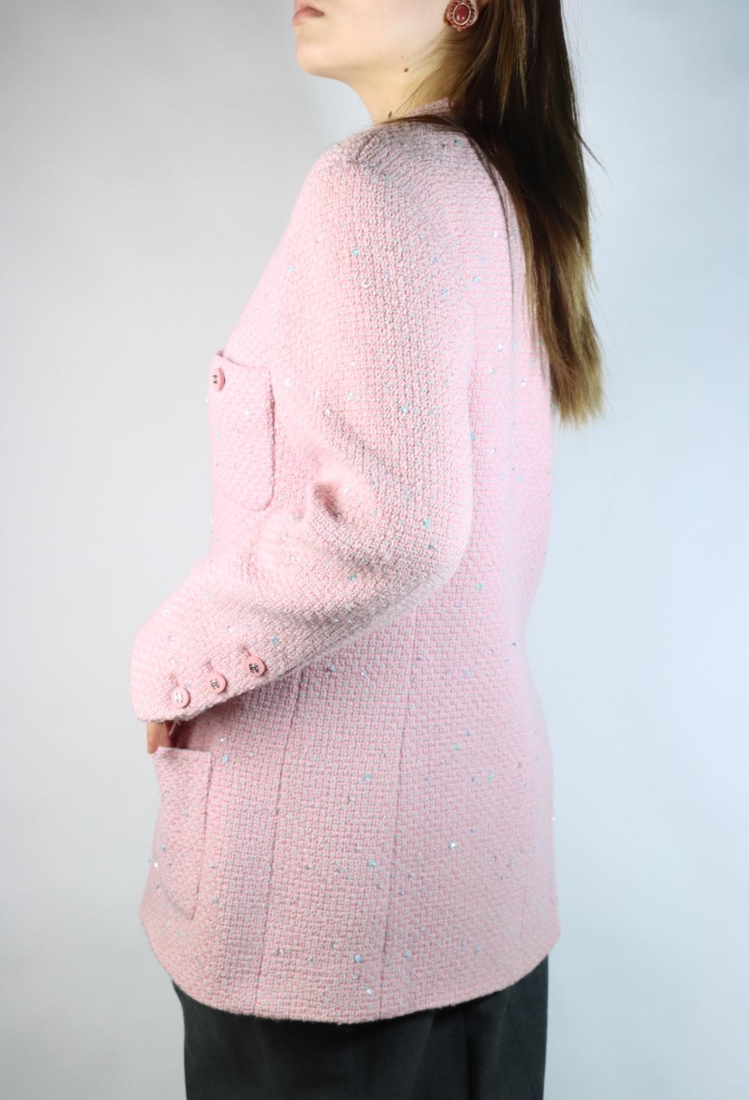 Vintage 1996 Chanel Pink Wool Long Jacket