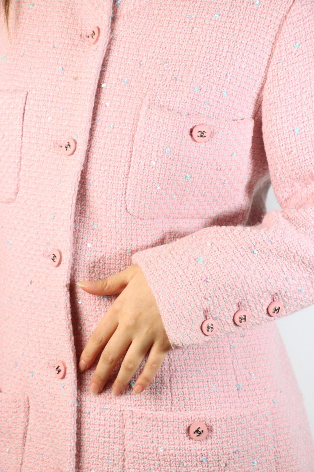 Vintage 1996 Chanel Pink Wool Long Jacket