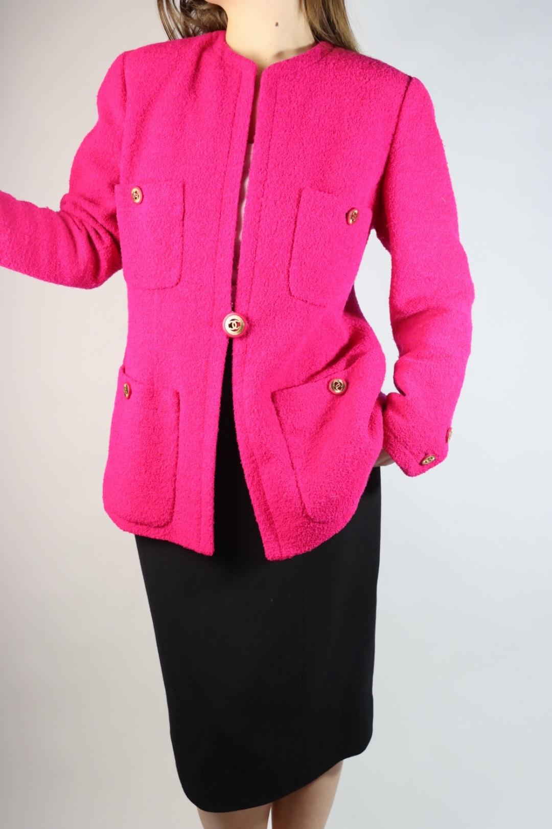 Vintage 1996 Chanel Pink Wool Jacket