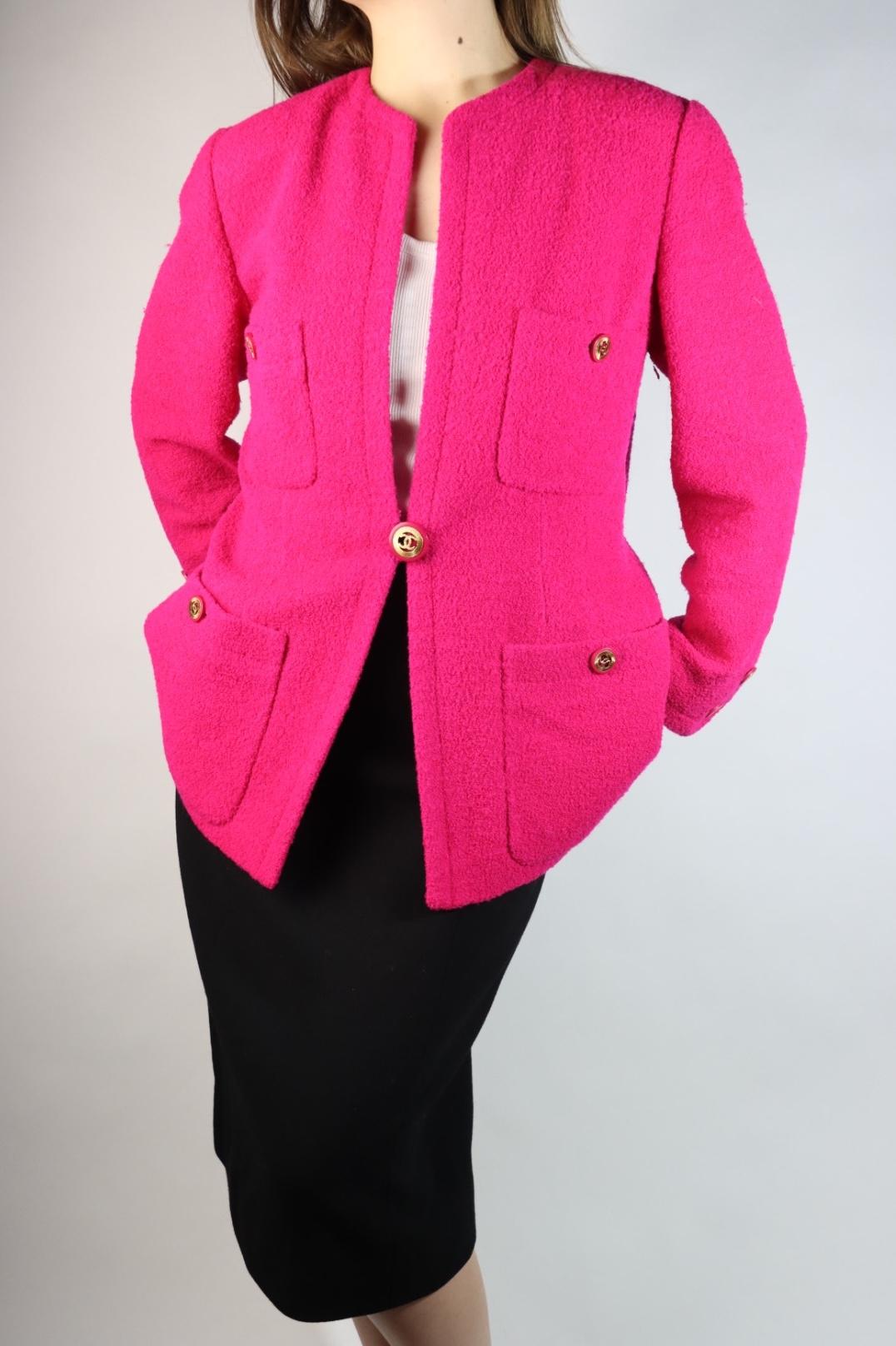 Vintage 1996 Chanel Pink Wool Jacket