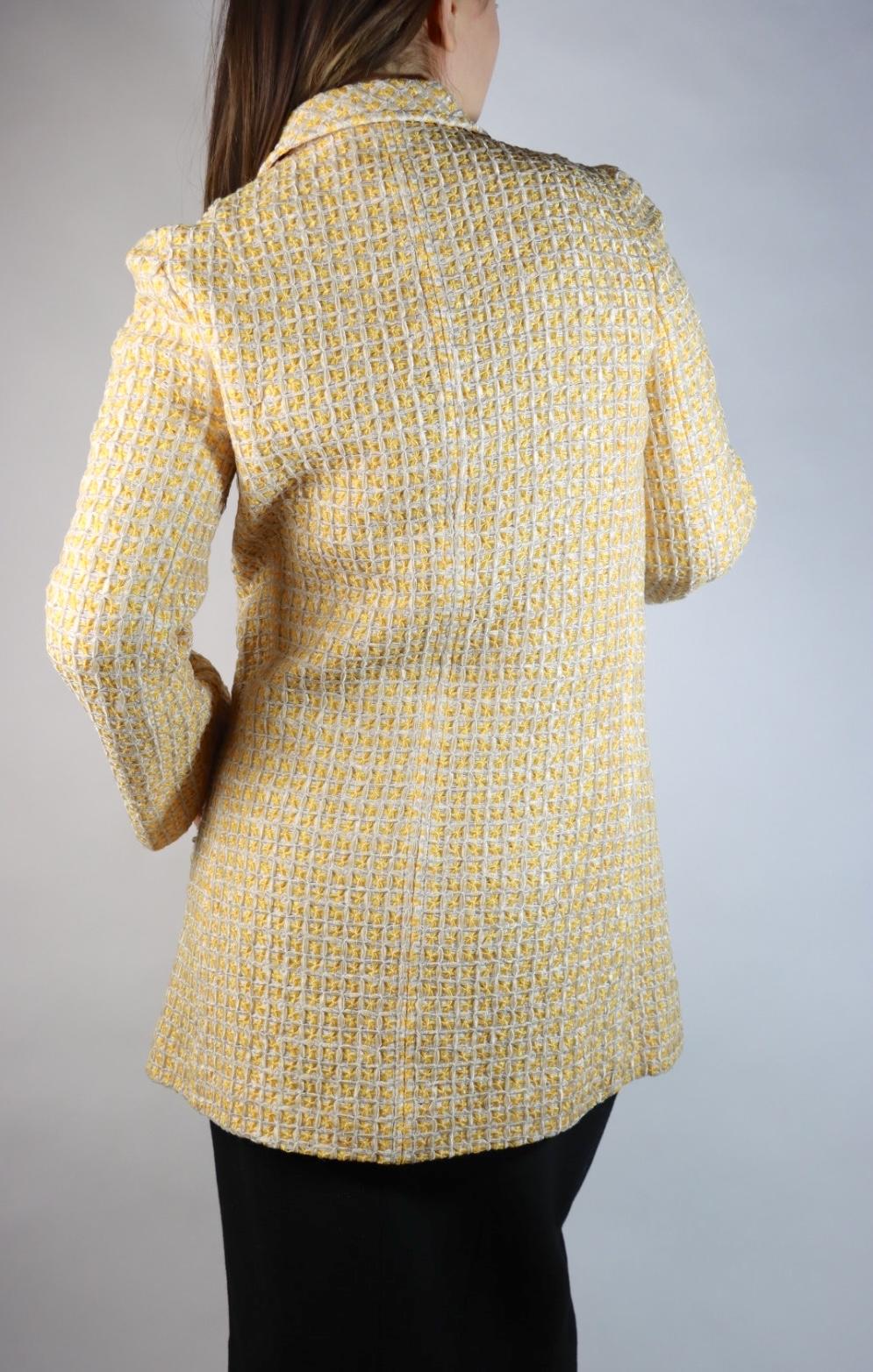 Vintage Dolce & Gabbana Yellow Tweed Embellished Jacket