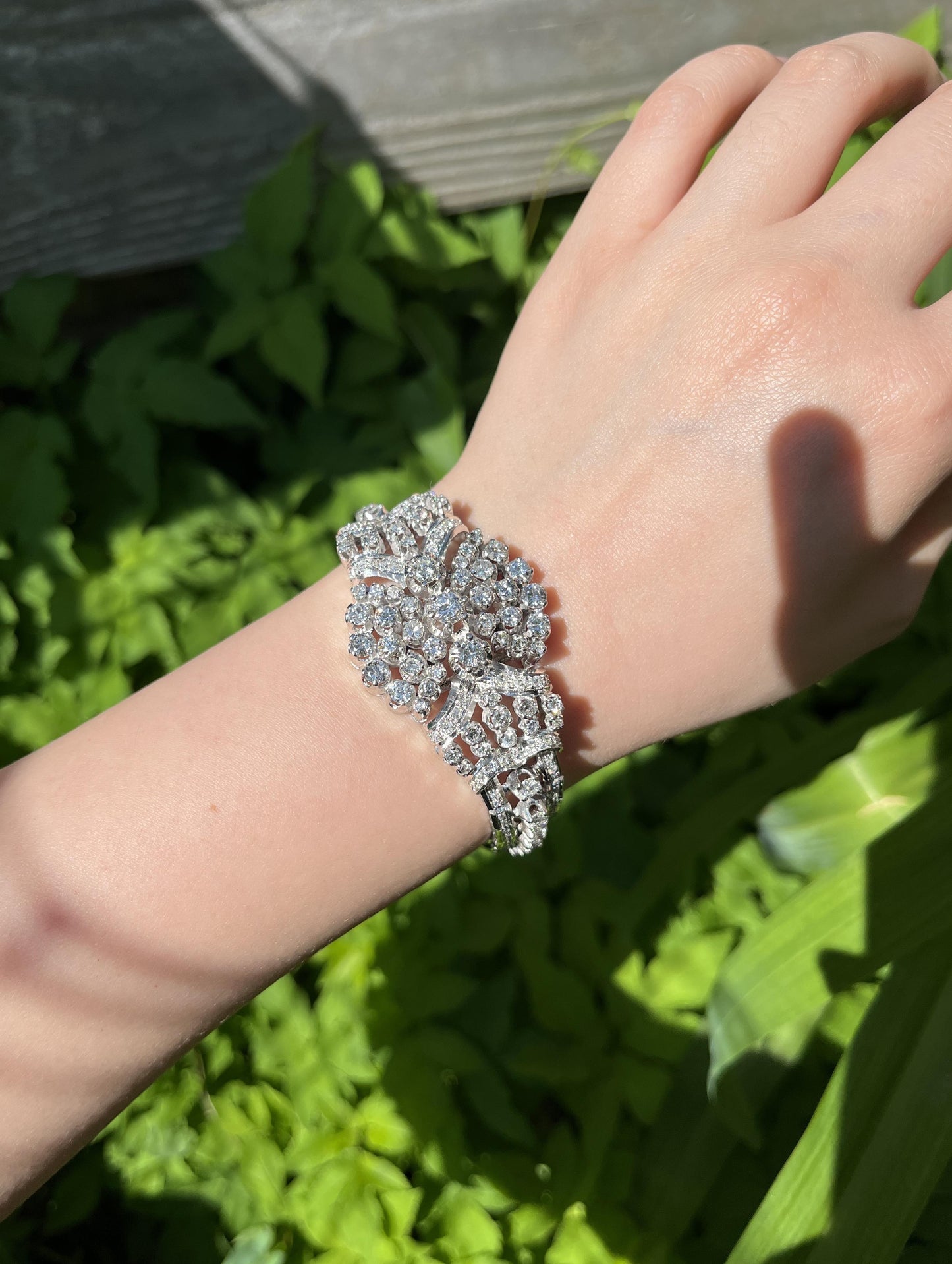 14K White Gold Diamond Bracelet