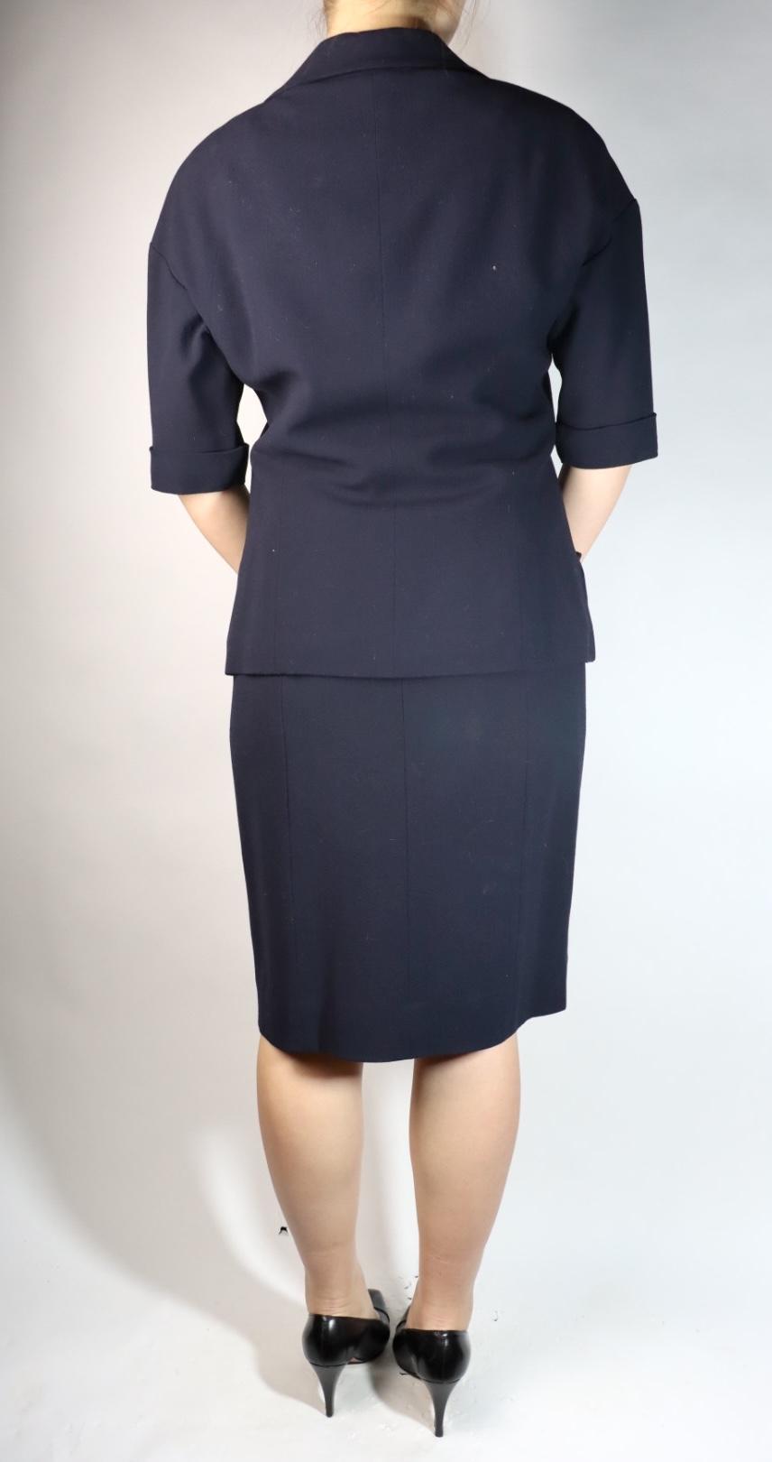 Vintage Chanel Navy Short Sleeve Dress Suit