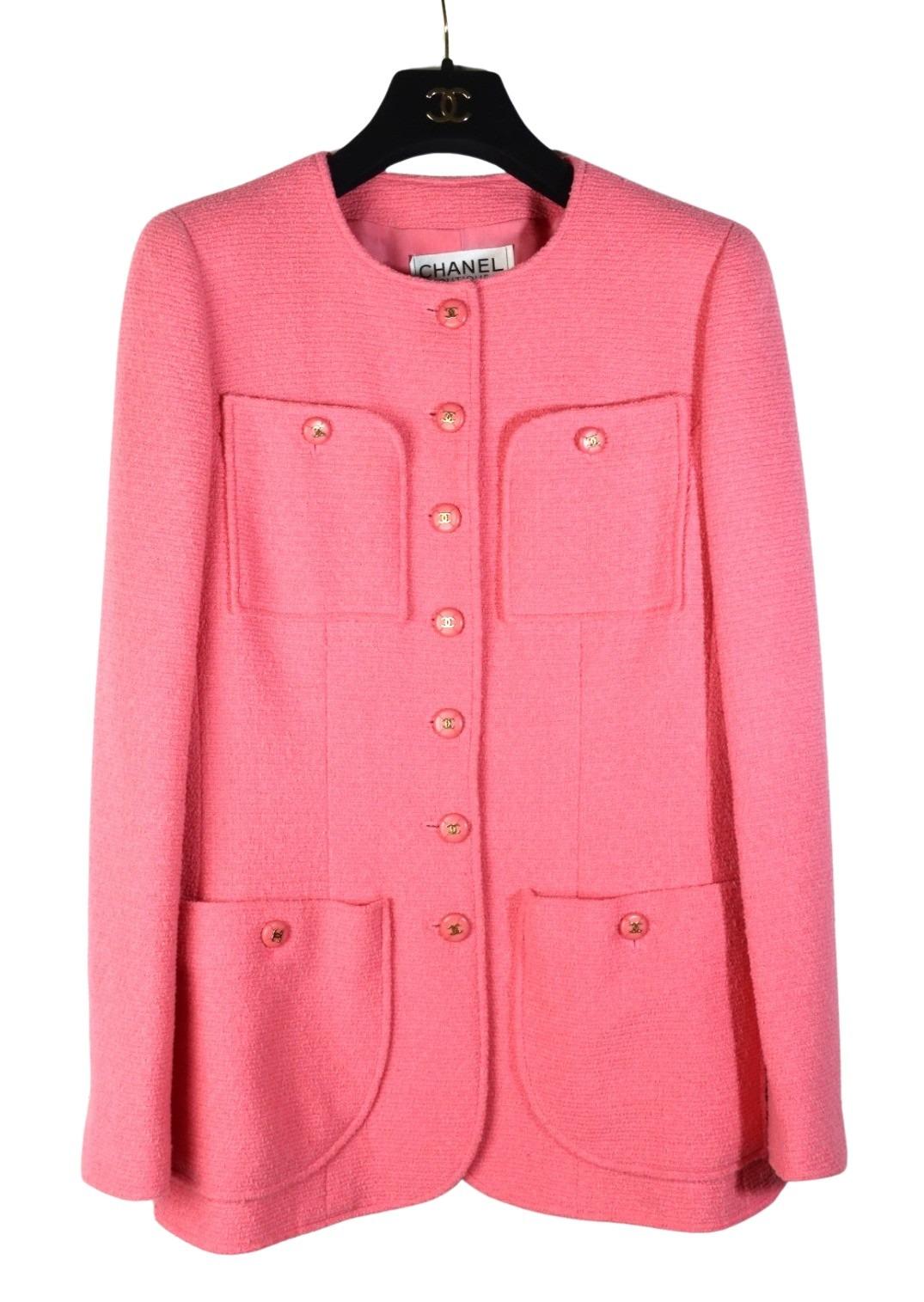 Vintage 1995 Chanel Pink Wool Jacket