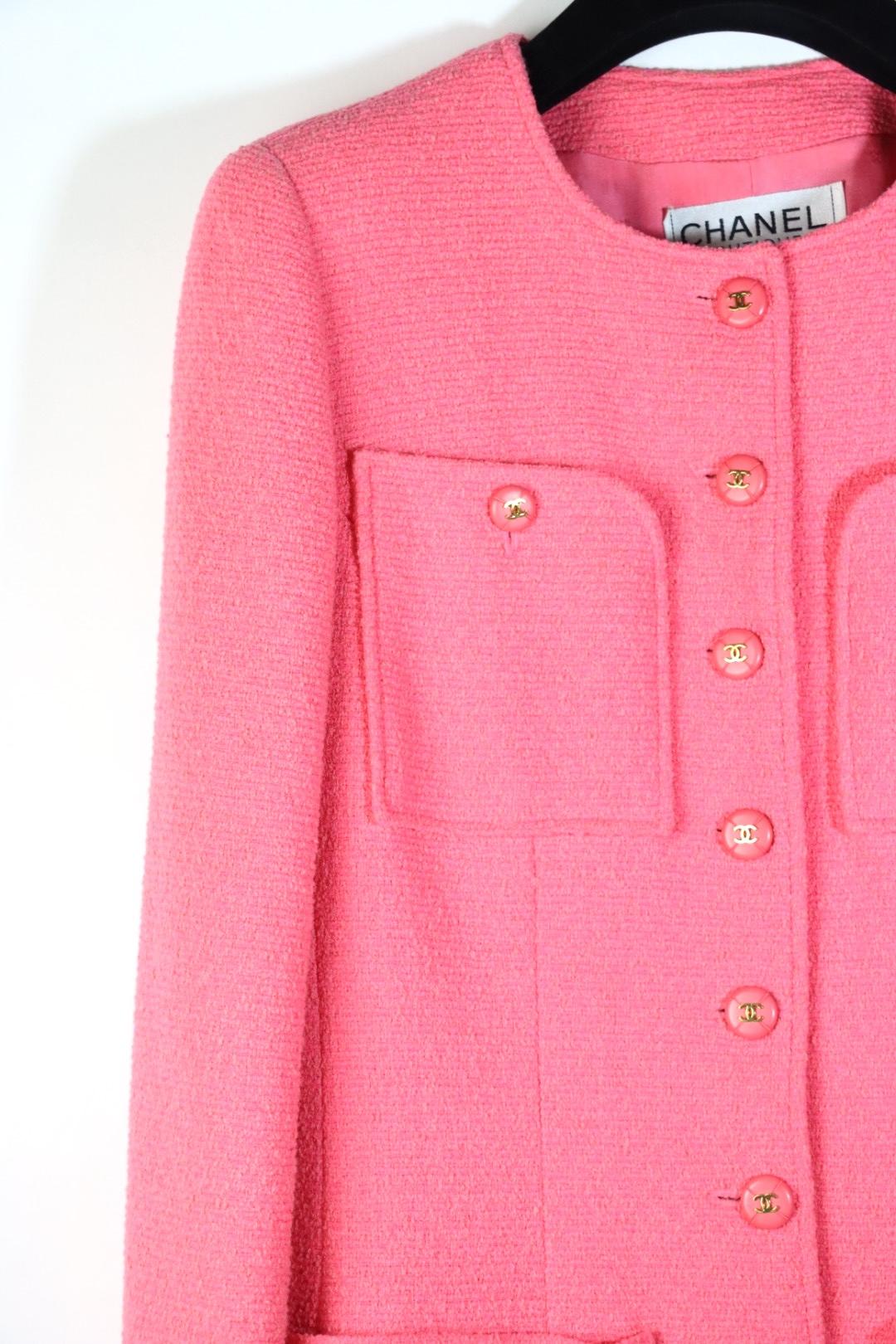 Vintage 1995 Chanel Pink Wool Jacket